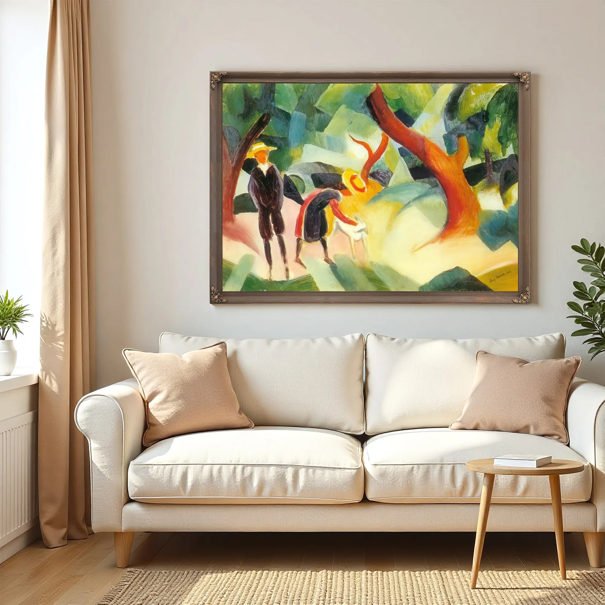 Children And A Goat By August Macke Fine Art Print