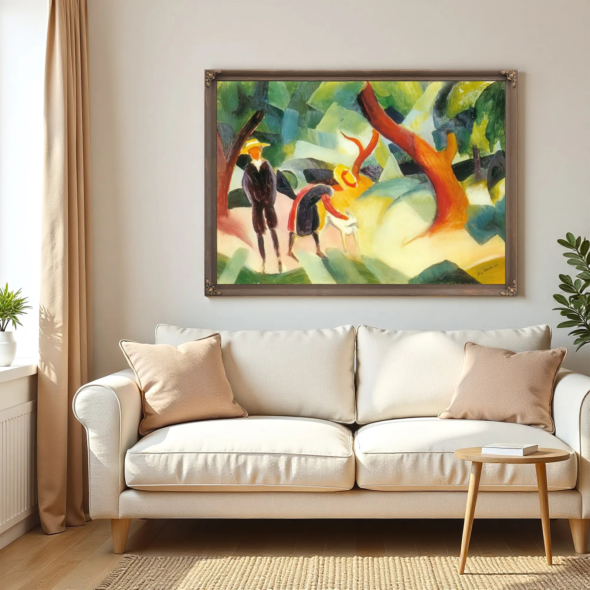 Children And A Goat By August Macke Fine Art Print