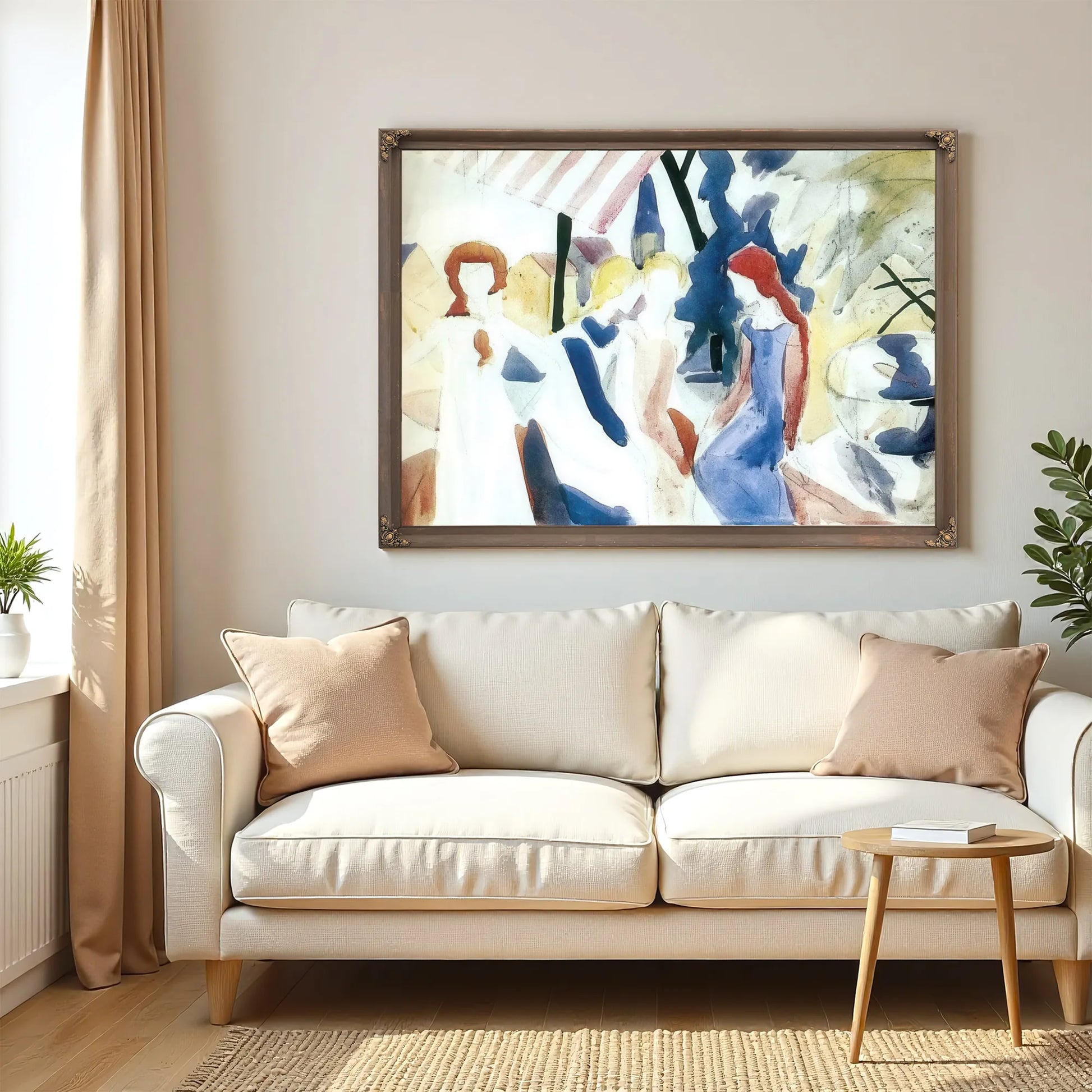 Four Girls On A Balcony By August Macke Fine Art Print