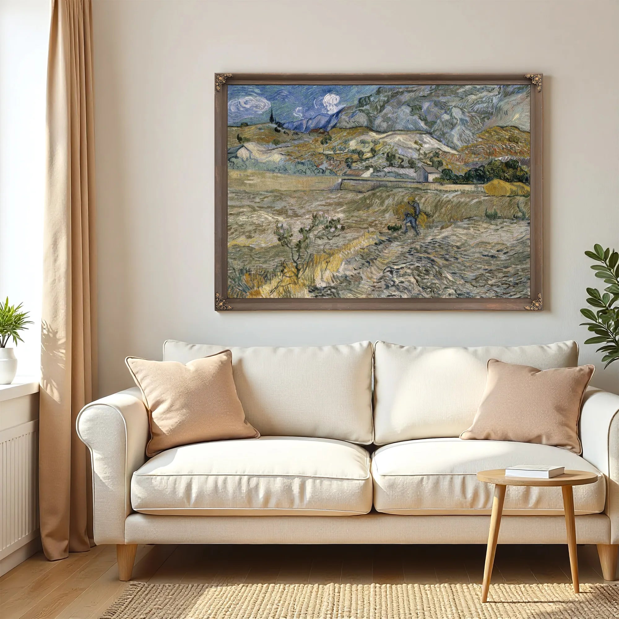 Landscape At Saint Remy (Enclosed Field With Peasant) By Vincent Van Gogh Fine Art Print
