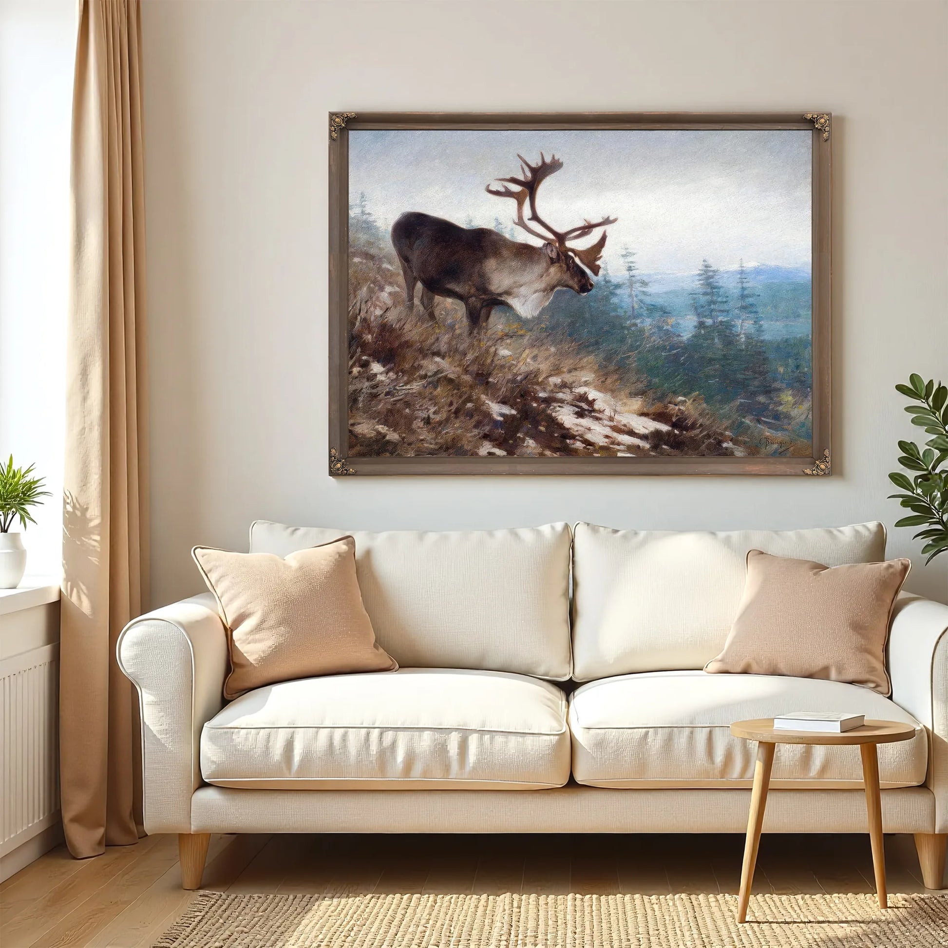 Yukon King Caribou By Carl Rungius Fine Art Print