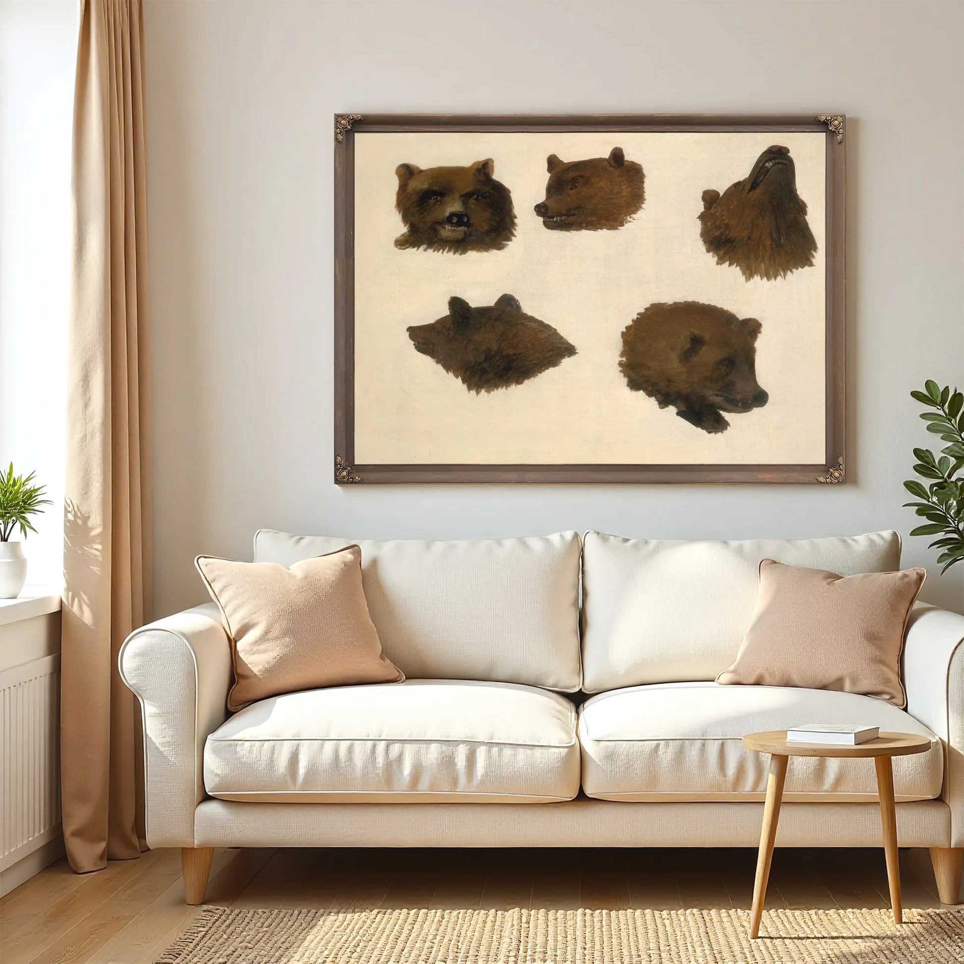 Portraits Of Two Grizzly Bears, From Life By George Catlin Fine Art Print