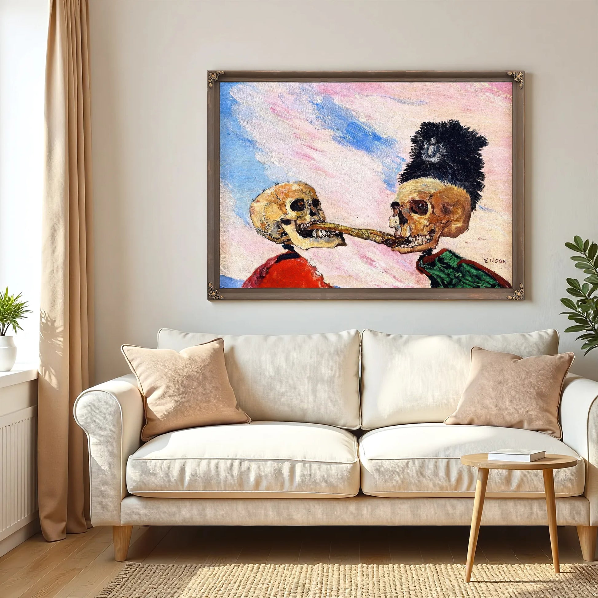 Skeletons Fighting Over A Picked Herring By James Ensor Fine Art Print