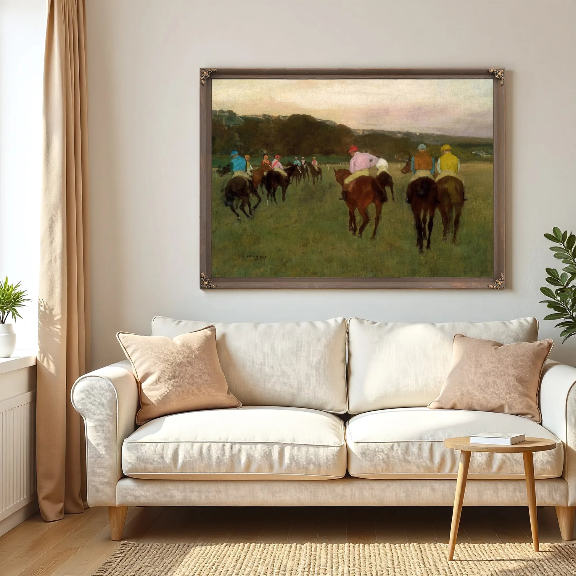 Race Horses At Longchamp By Edgar Degas Fine Art Print