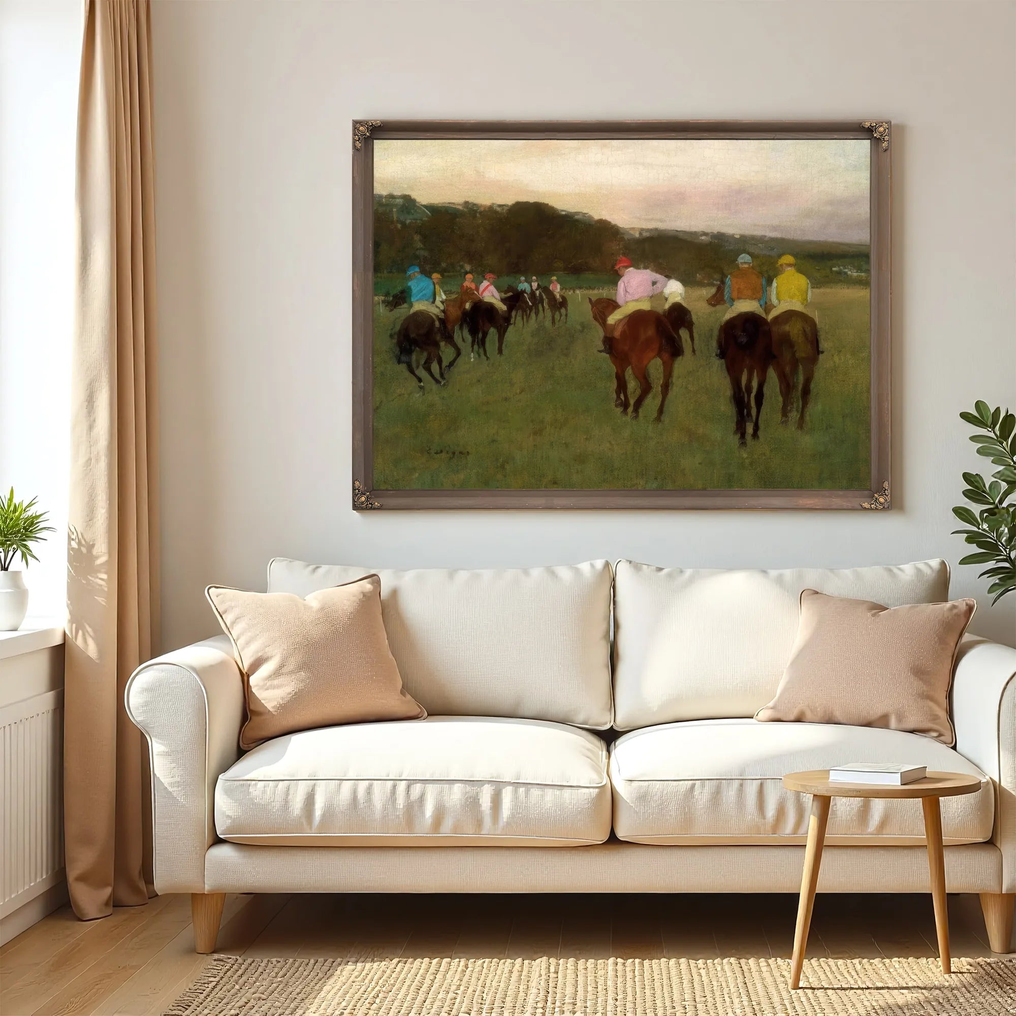 Race Horses At Longchamp By Edgar Degas Fine Art Print