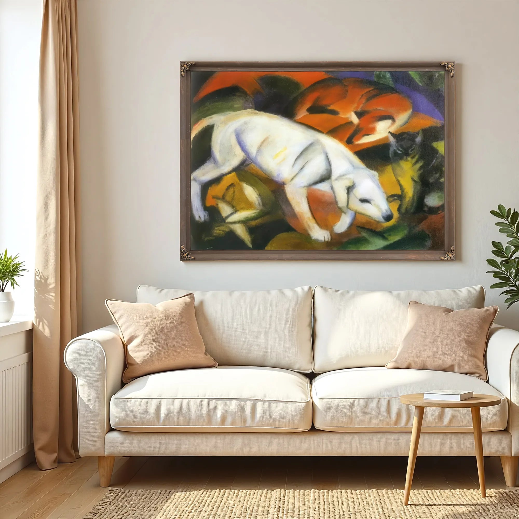 Three Animals Dog Fox And Cat By Franz Marc Fine Art Print