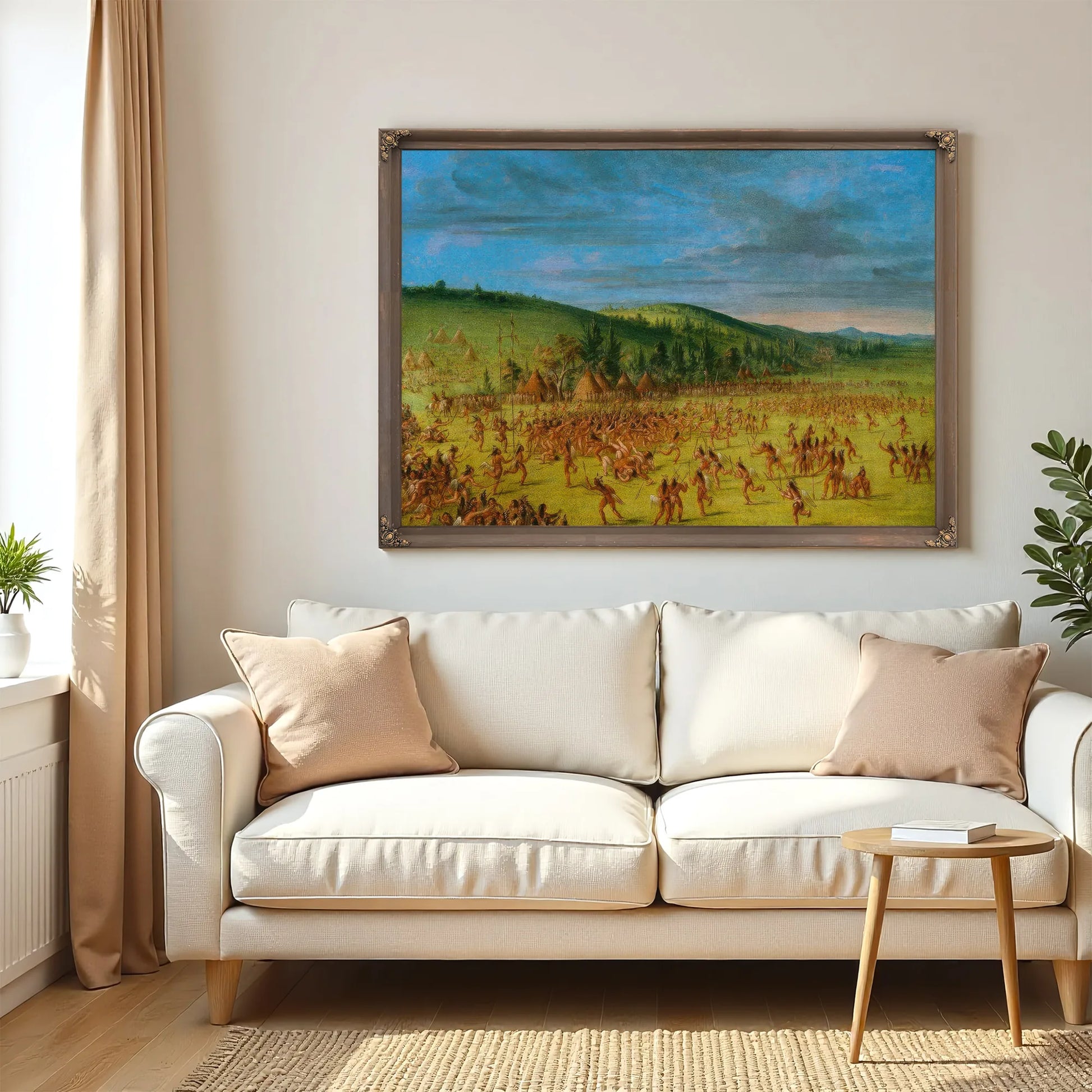 Ball Play Of The Choctaw Ball Up By George Catlin Fine Art Print