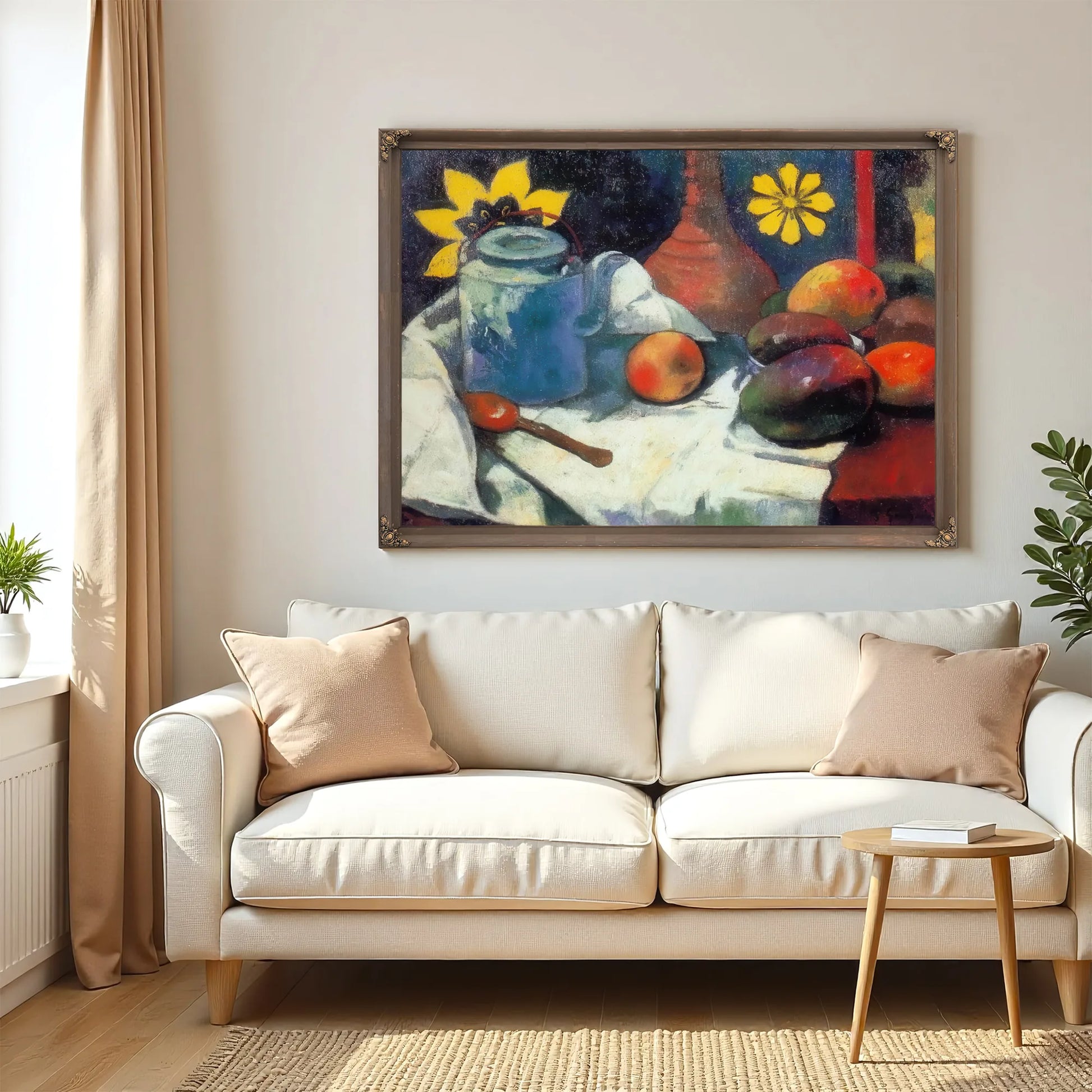 Teapot And Fruits By Paul Gauguin Fine Art Print
