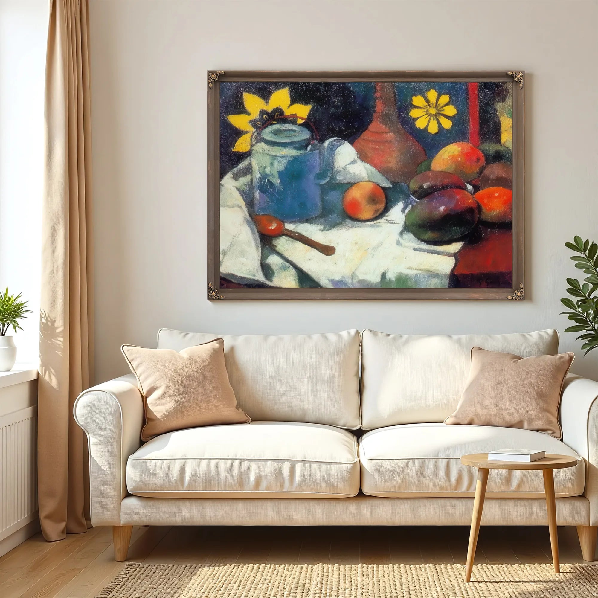 Teapot And Fruits By Paul Gauguin Fine Art Print