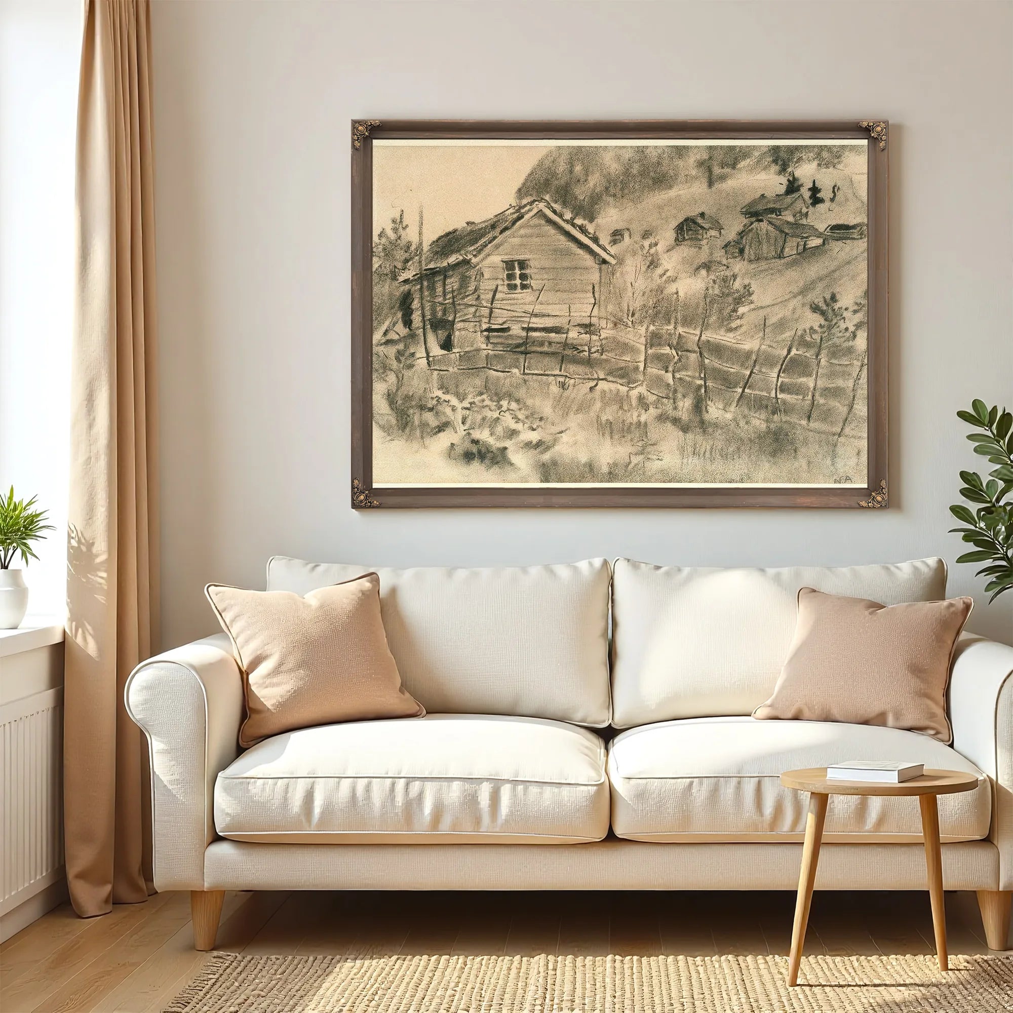 Landscape With Hay Rack And House By Nicolai Astrup Fine Art Print