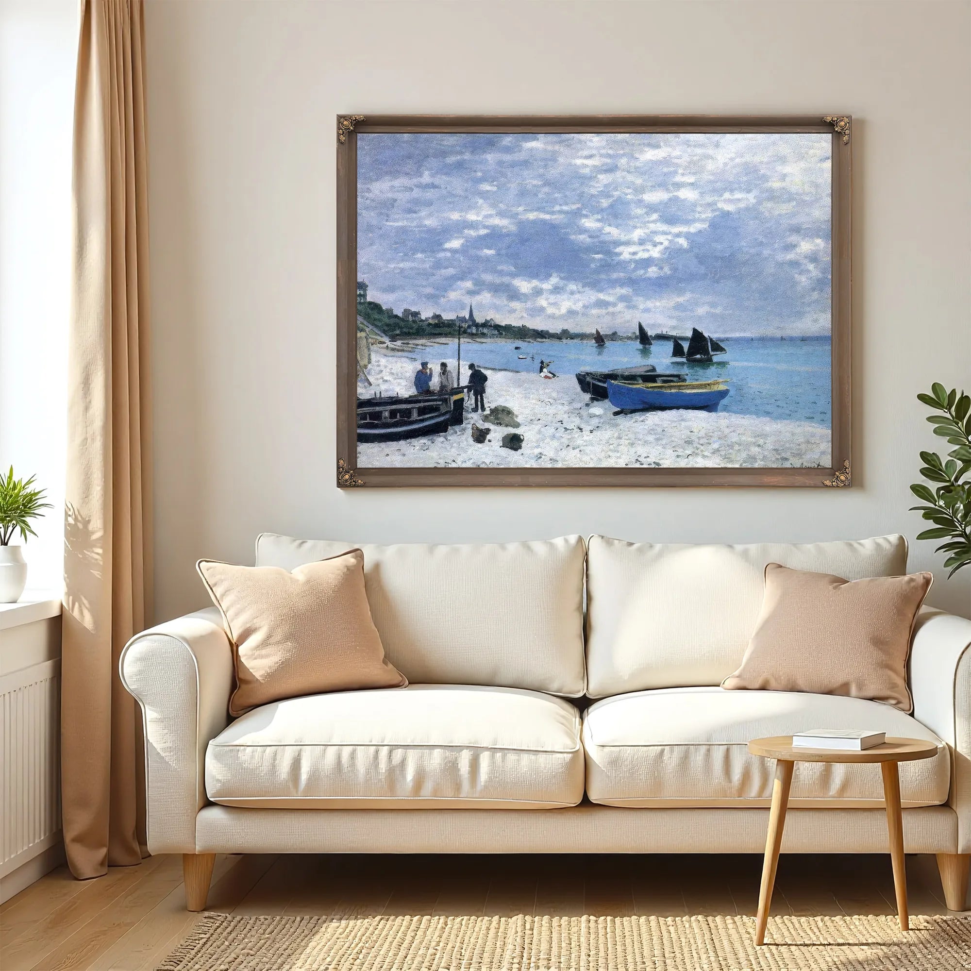 The Beach At Sainte Adresse 1867 By Claude Monet Fine Art Print