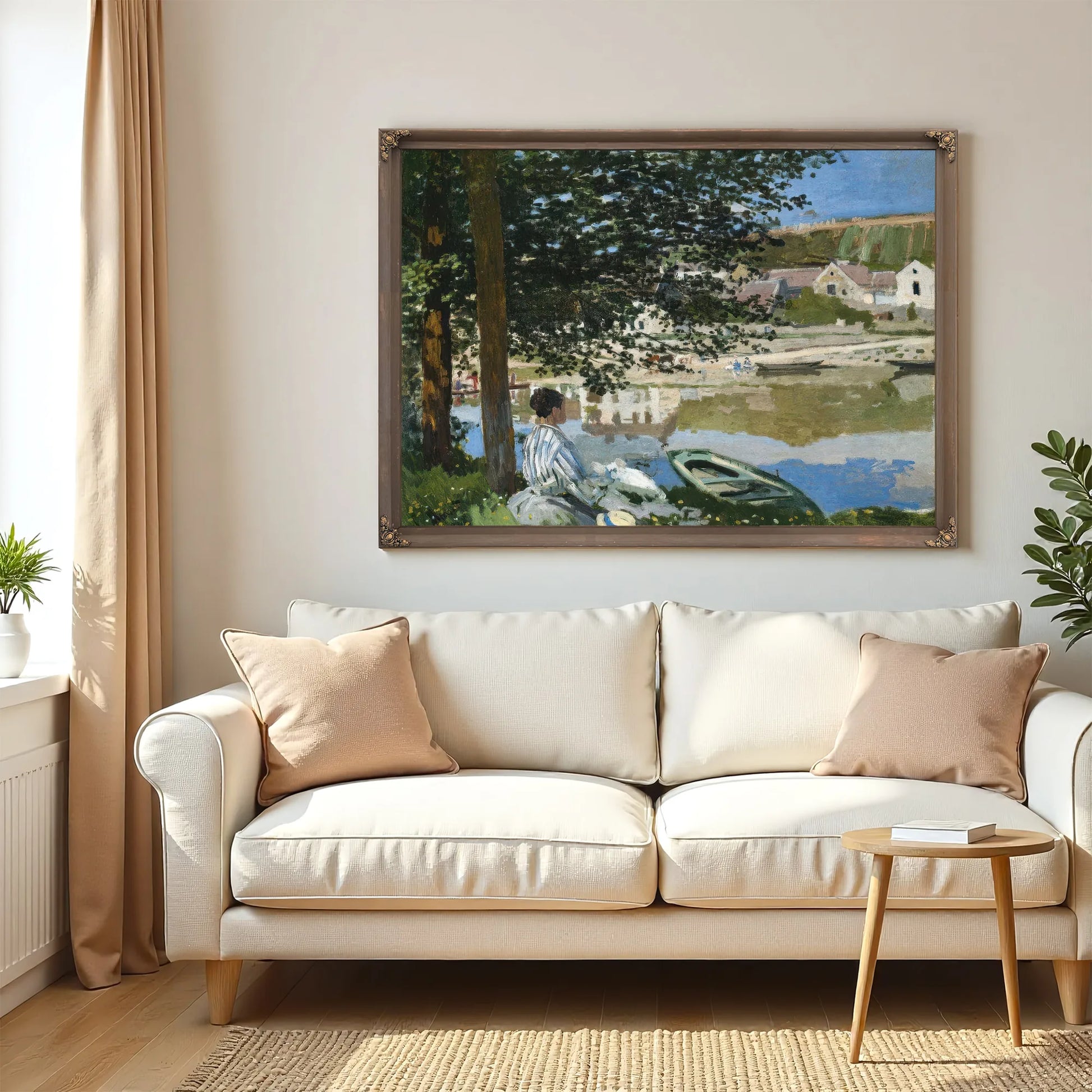 On The Bank Of The Seine At Bennecourt By Claude Monet Fine Art Print