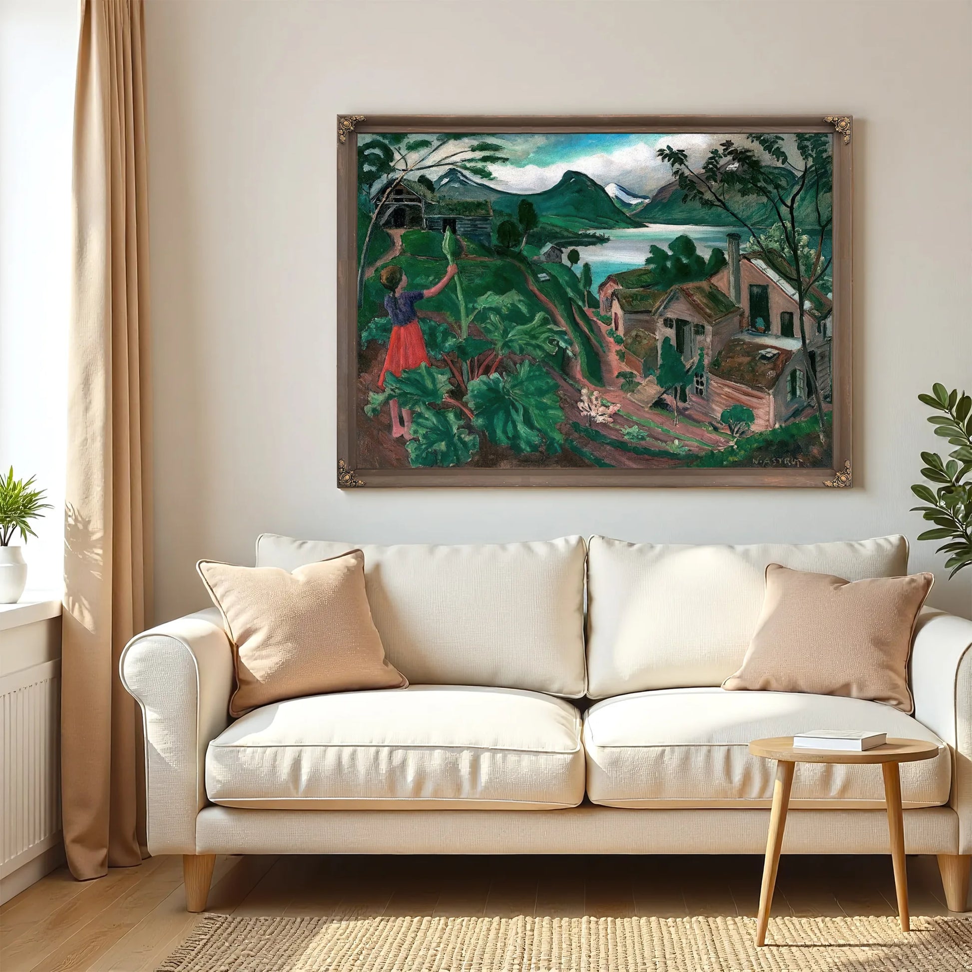 Rhubarb And Little Girl At Sandalstrand By Nicolai Astrup Fine Art Print