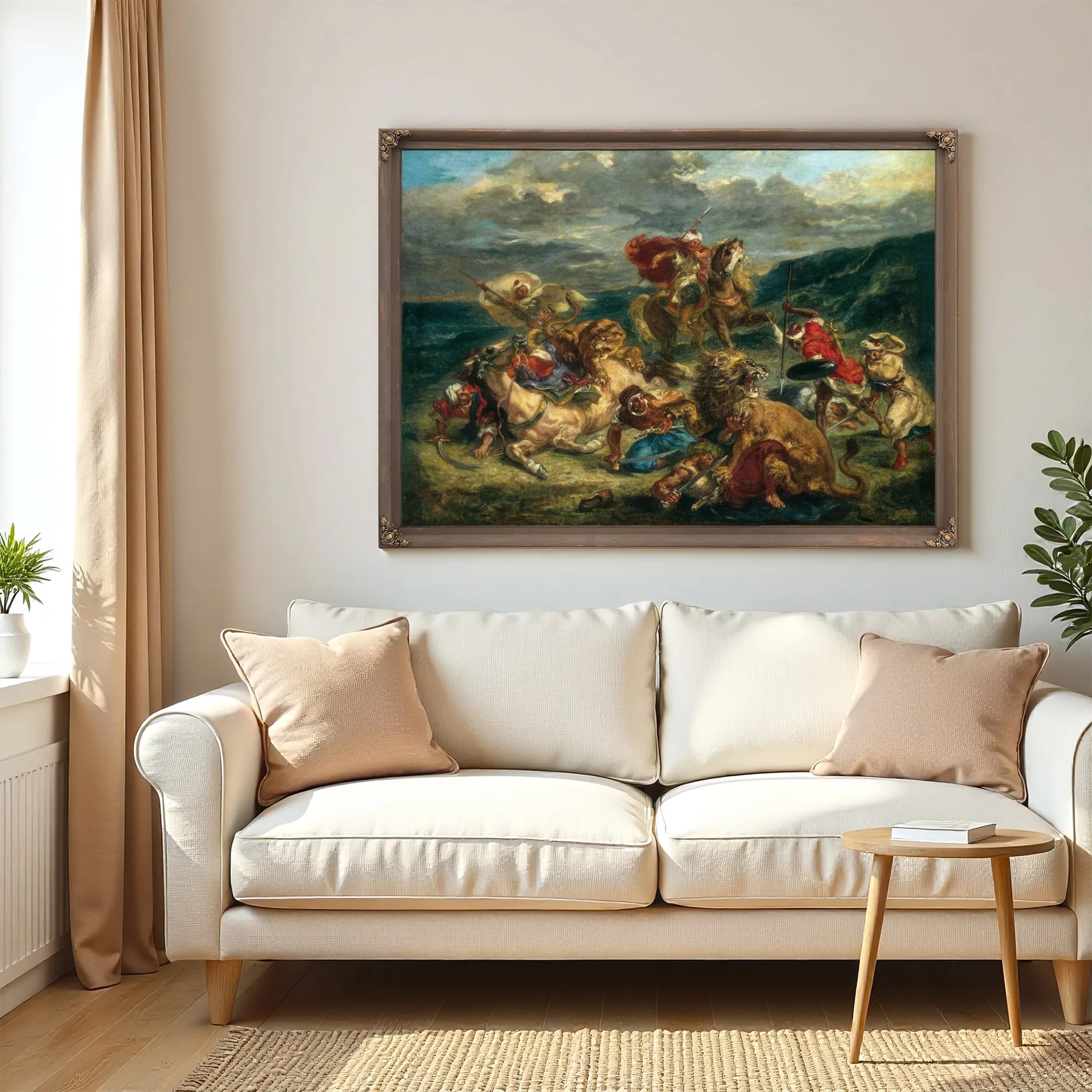 Lion Hunt By Eugene Delacroix Fine Art Print