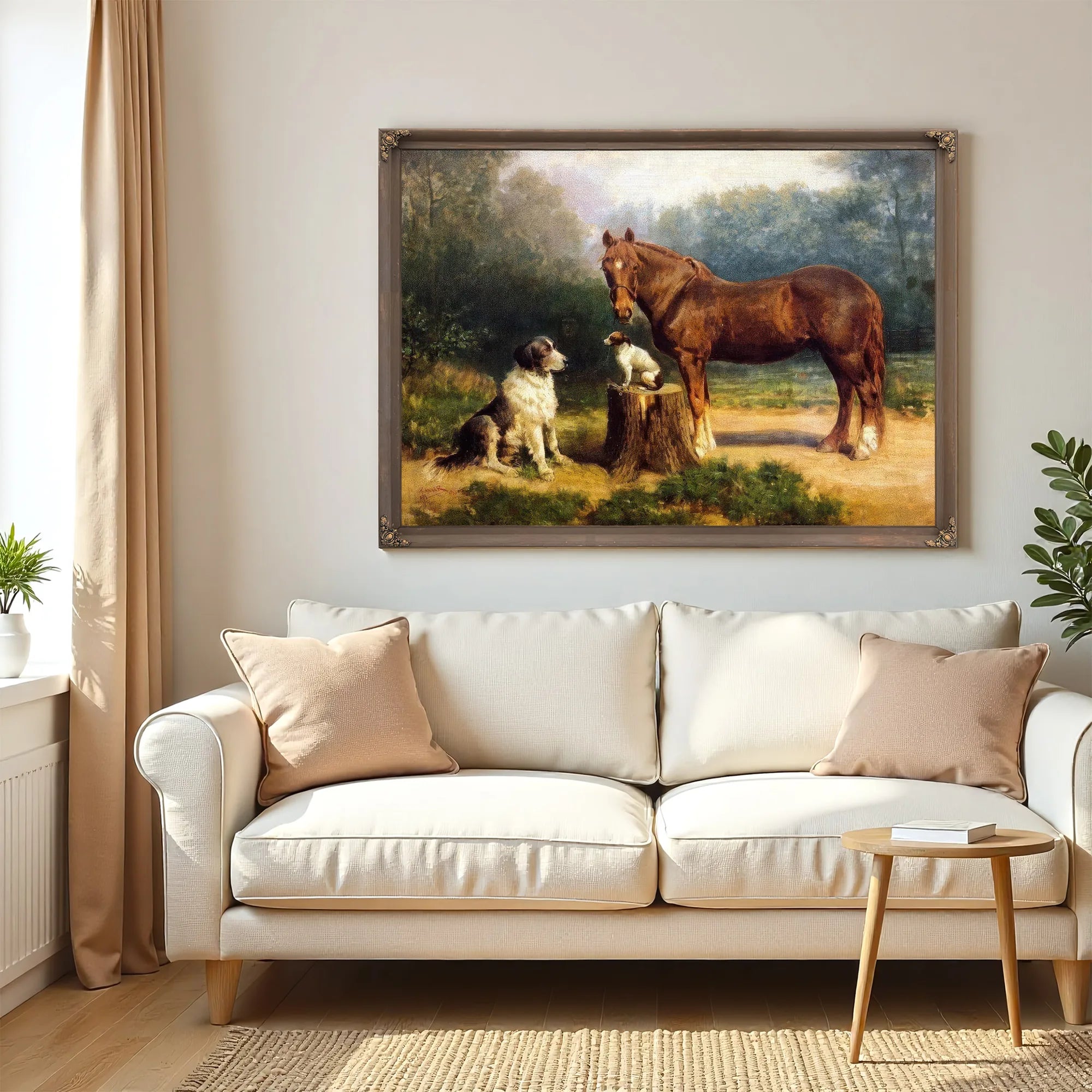 Horse And Two Dogs In A Landscape By Henry Ossawa Tanner Fine Art Print