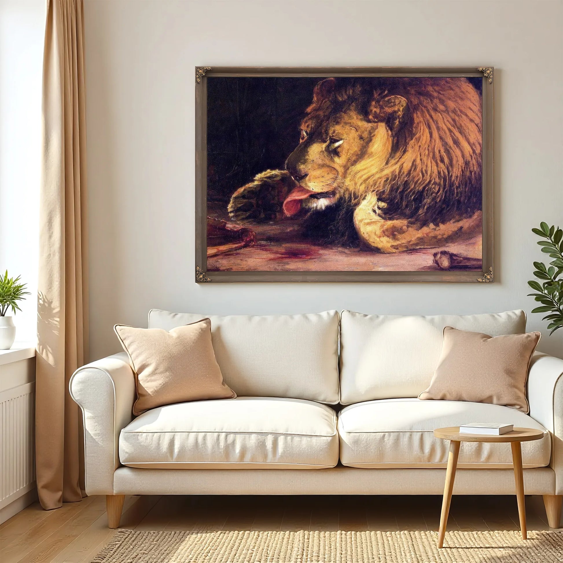 Lion Licking Its Paw By Henry Ossawa Tanner Fine Art Print