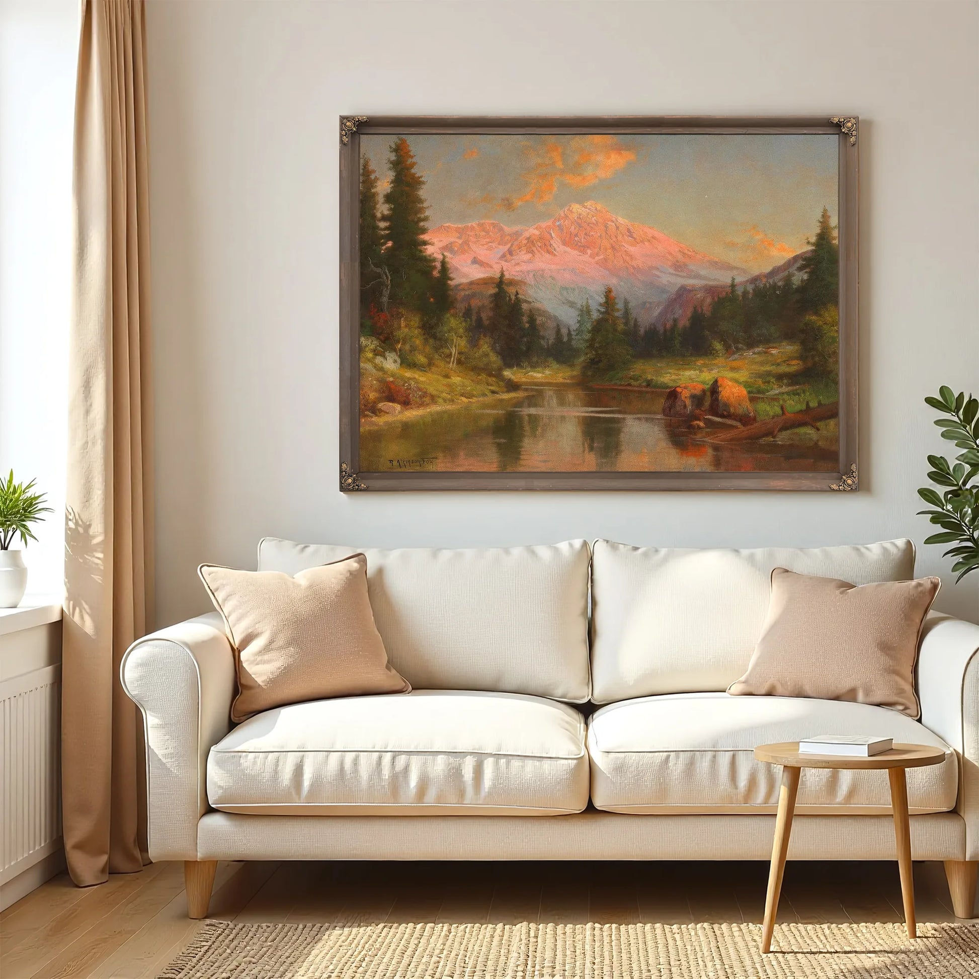 Alpine River Scene At Sunset By Robert Atkinson Fox Fine Art Print