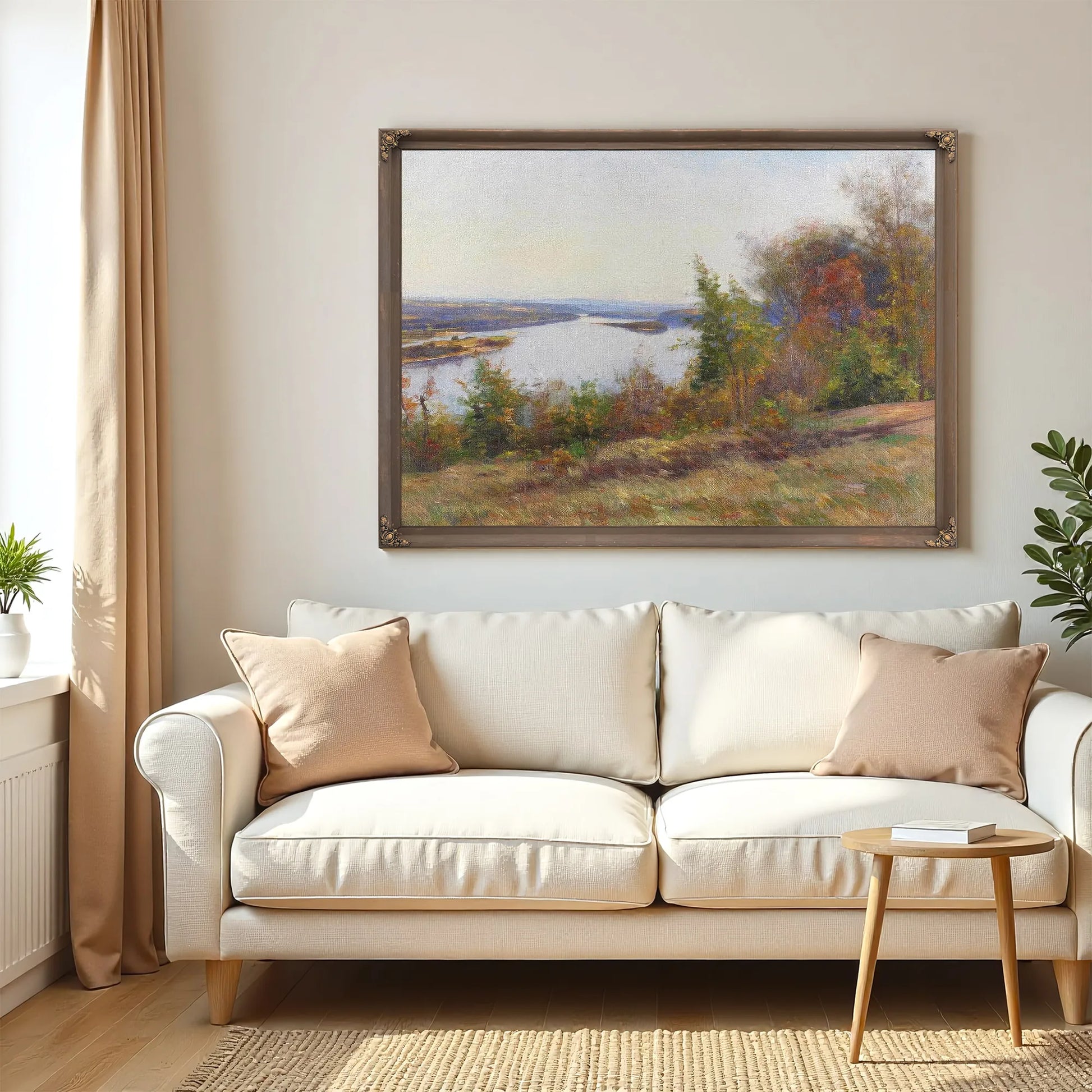 Autumn Trees Overlooking A River By William Wendt Fine Art Print
