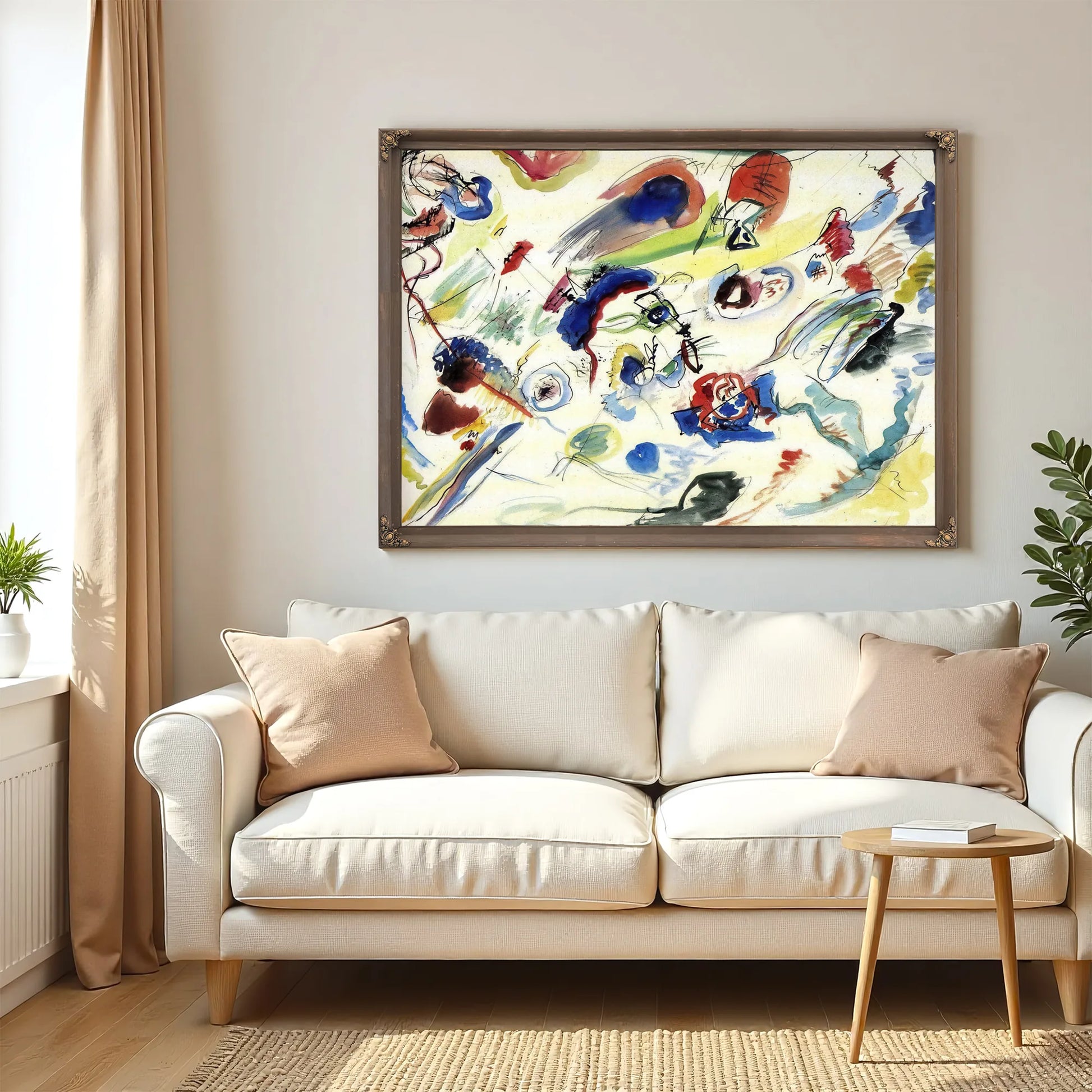 Untitled First Abstract Watercolor 1910 By Wassily Kandinsky Fine Art Print