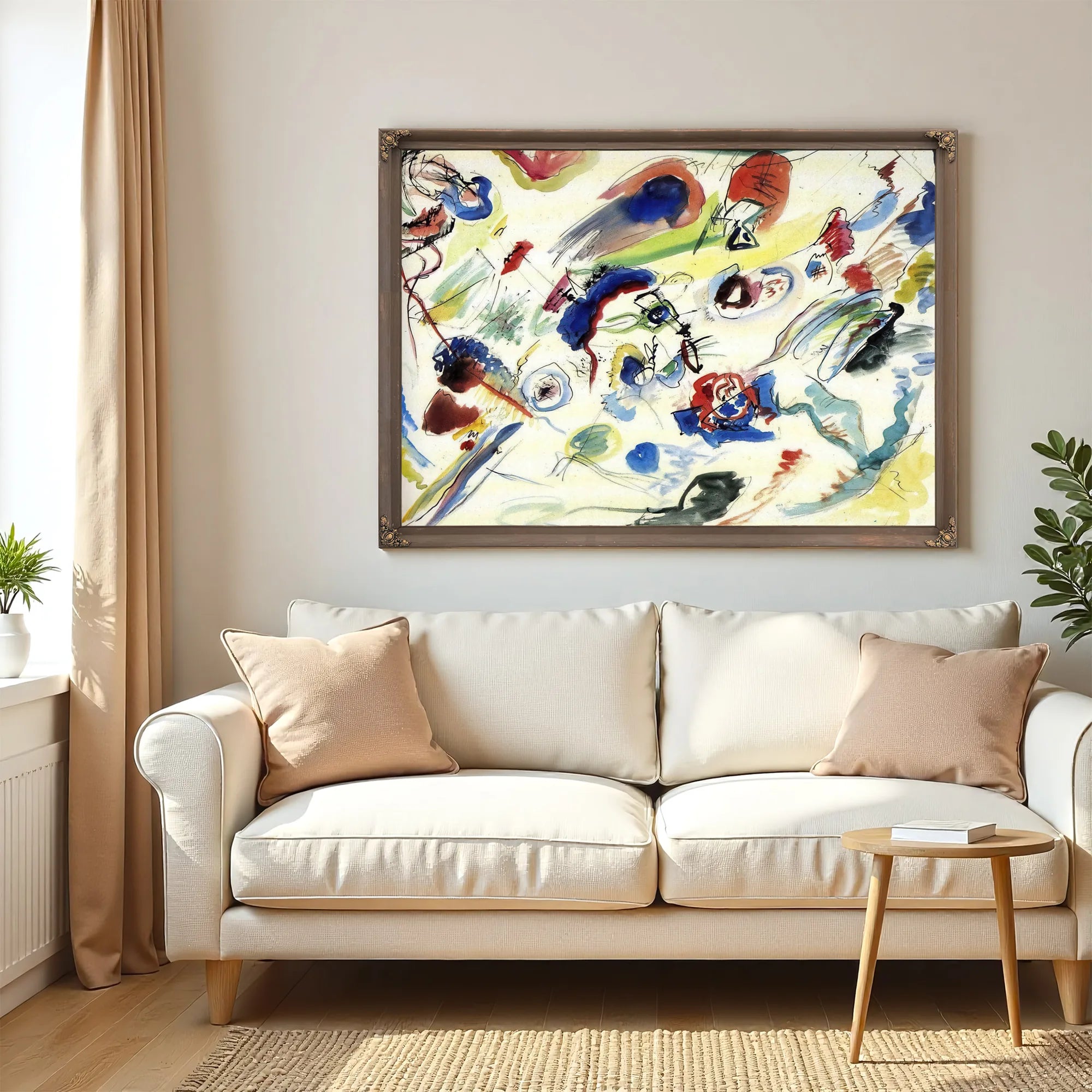 Untitled First Abstract Watercolor 1910 By Wassily Kandinsky Fine Art Print