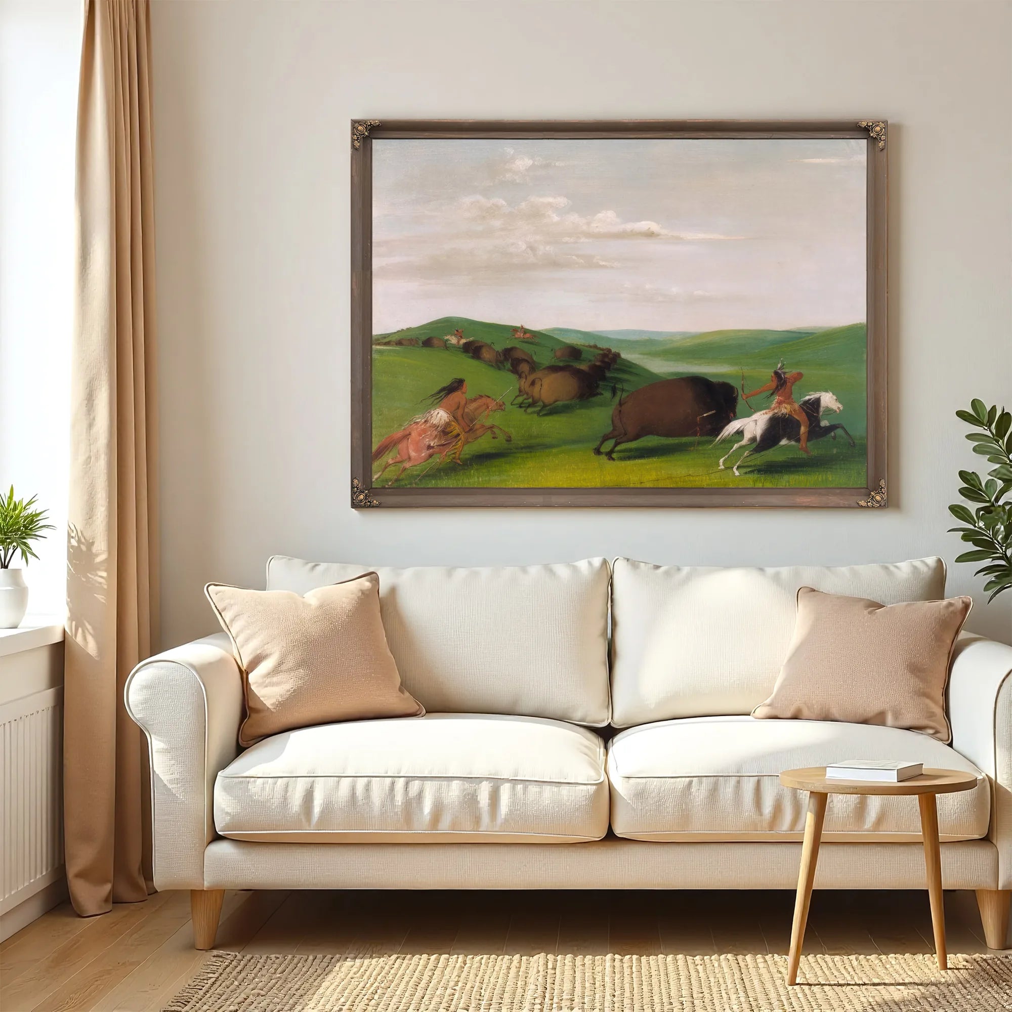 Buffalo Chase With Bows And Lances By George Catlin Fine Art Print