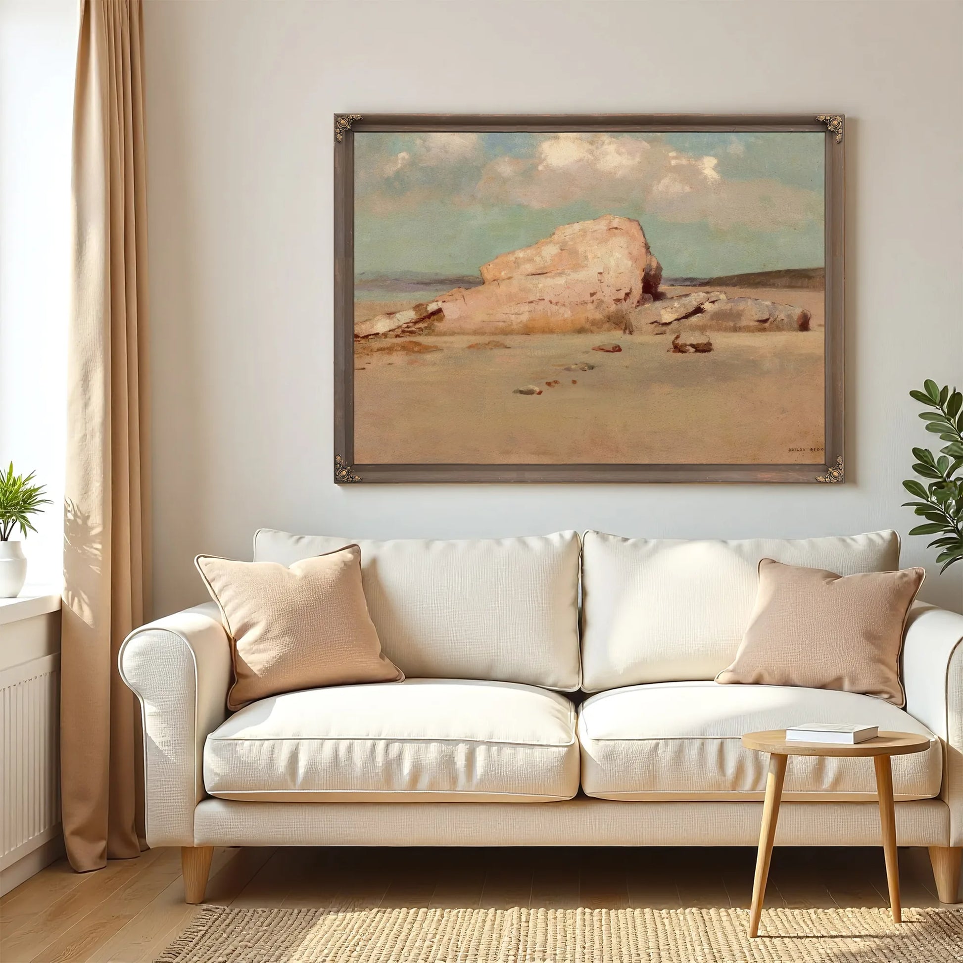 Rocks On The Beach By Odilon Redon Fine Art Print