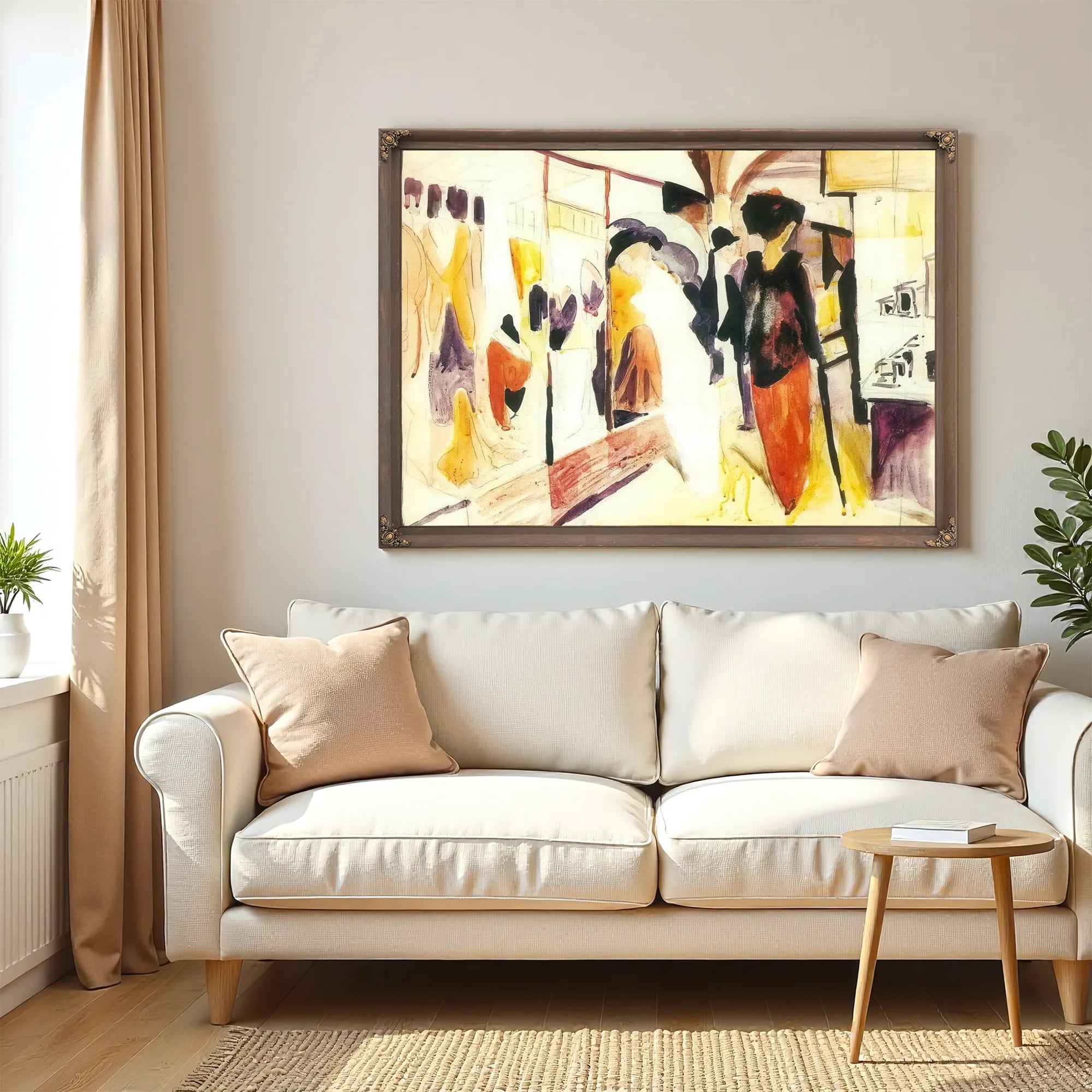Fashion Shop In The Arcade By August Macke Fine Art Print