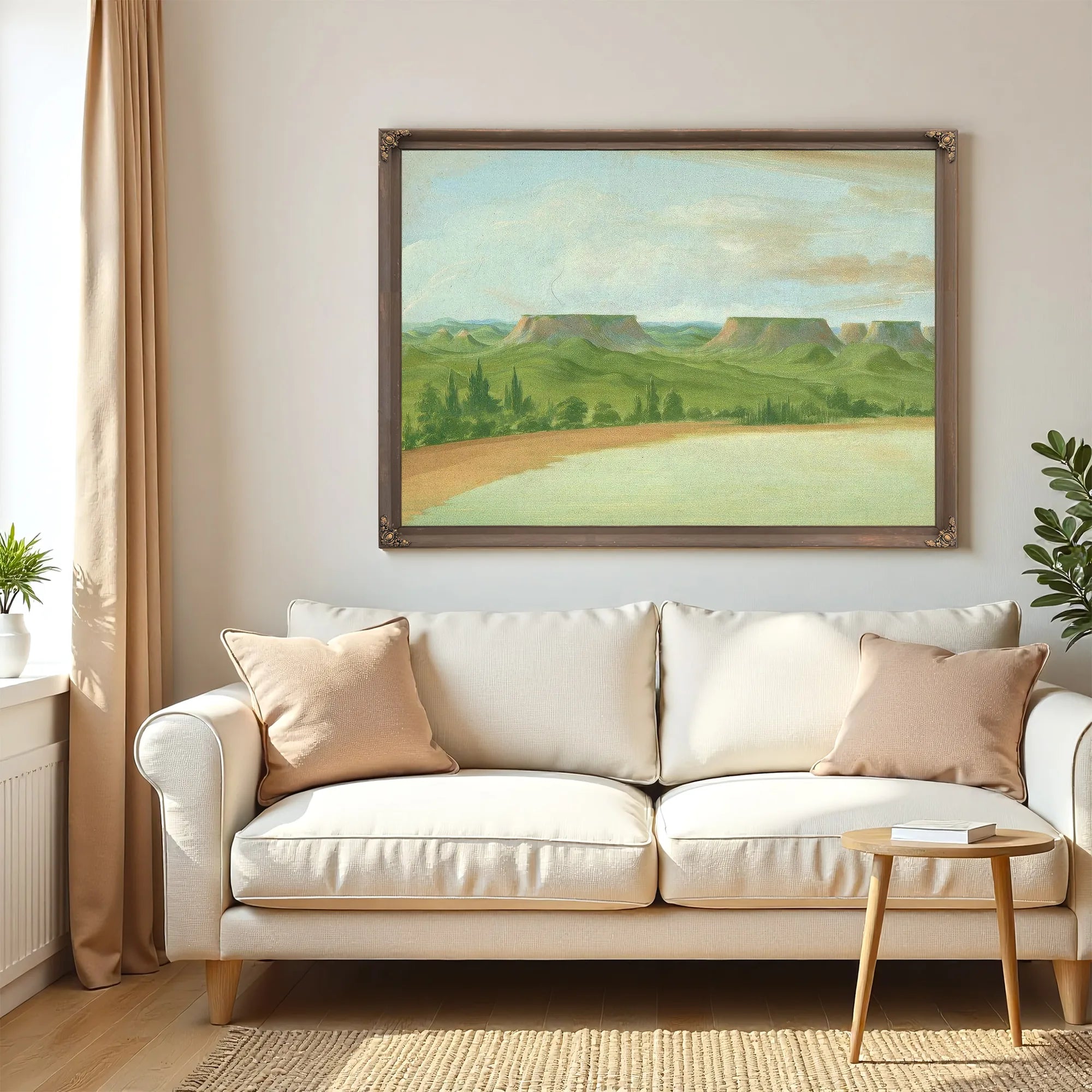 Square Hills, 1200 Miles Above St. Louis By George Catlin Fine Art Print