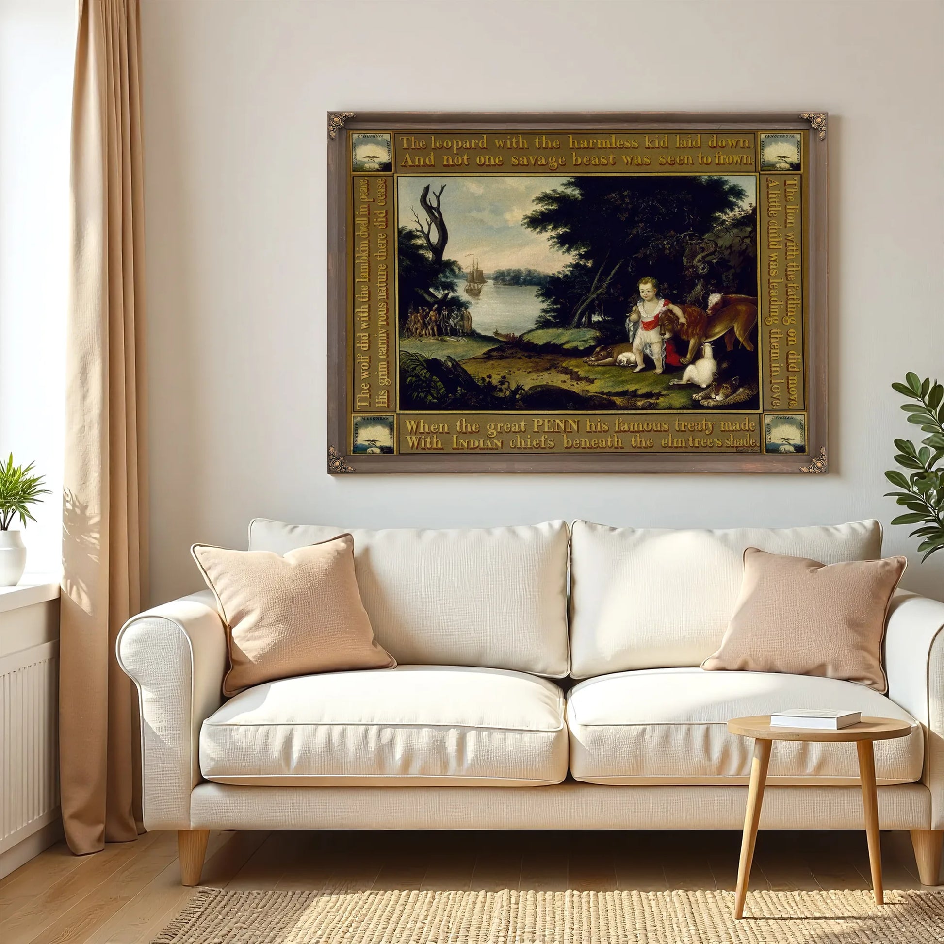 Peaceable Kingdom 1828 By Edward Hicks Fine Art Print