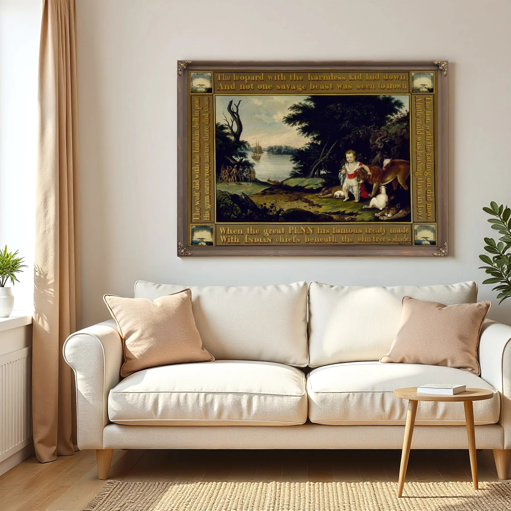Peaceable Kingdom 1828 By Edward Hicks Fine Art Print