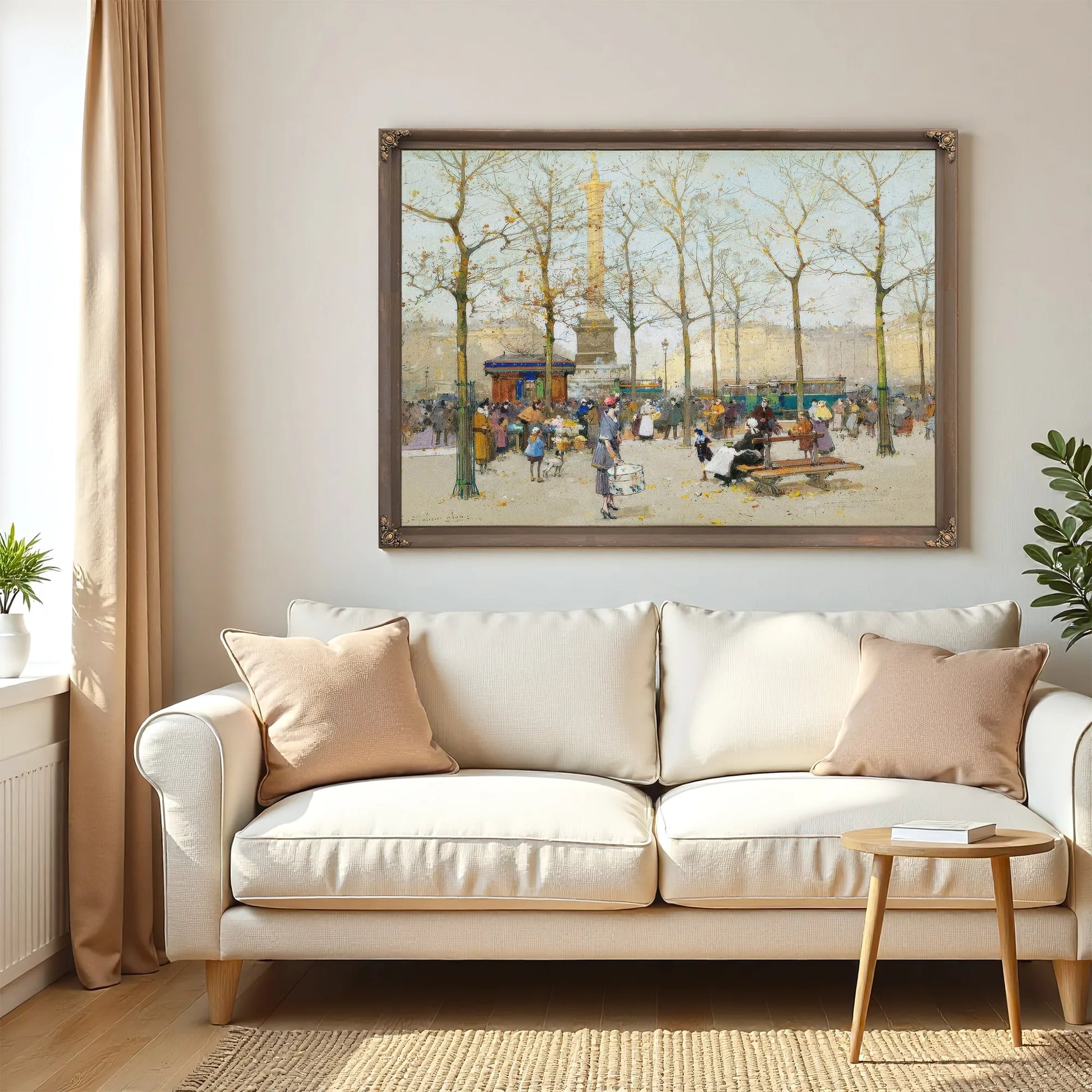 Paris Place De La Bastille By Eugene Galien Laloue Fine Art Print