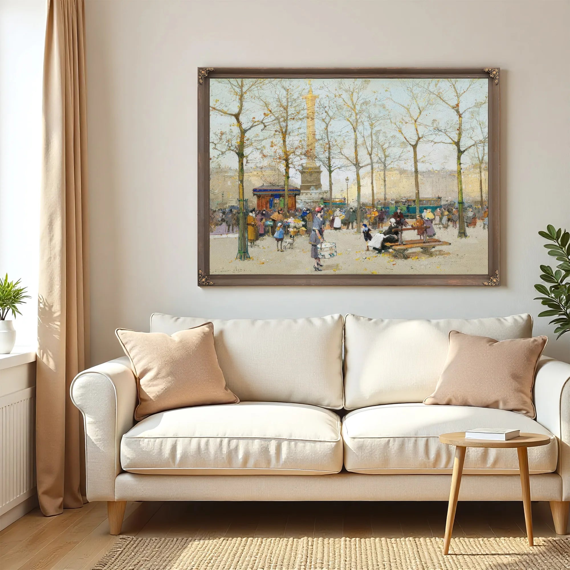Paris Place De La Bastille By Eugene Galien Laloue Fine Art Print