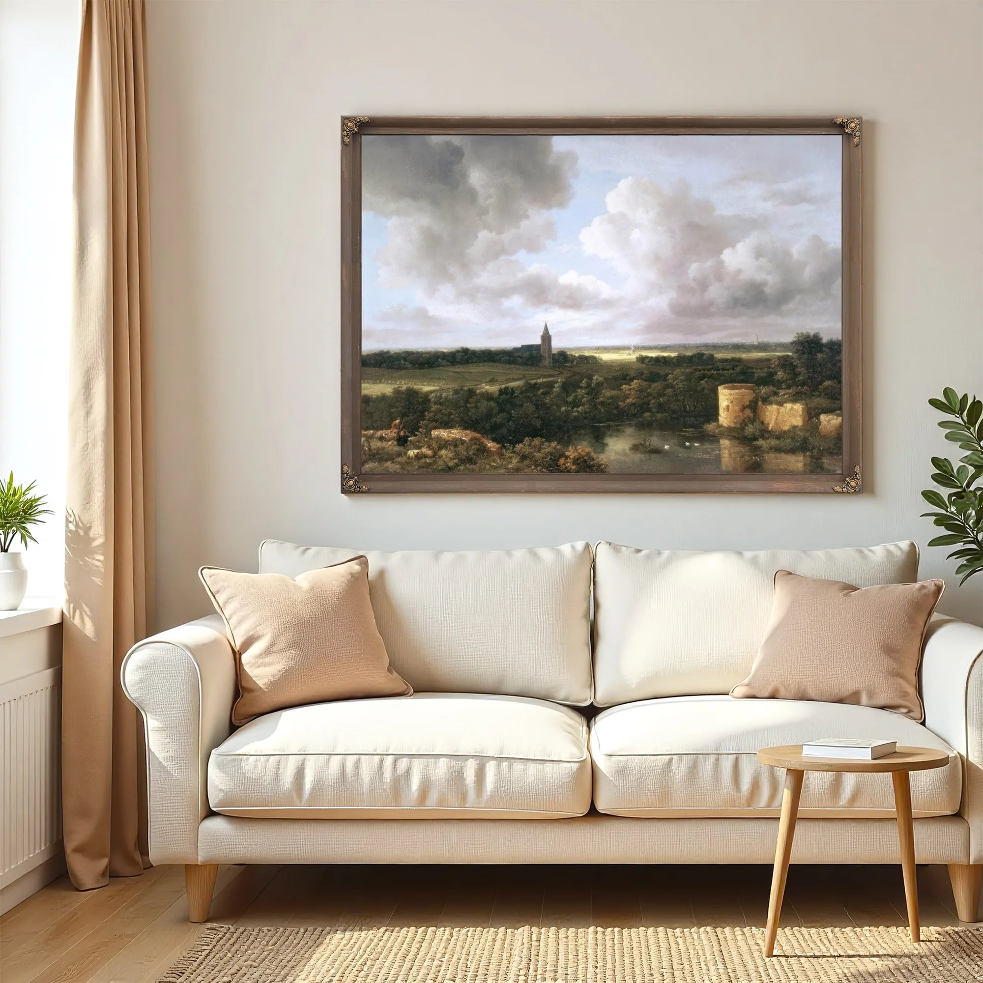 Landscape With Ruined Castle And Church By Jacob Van Ruisdael Fine Art Print