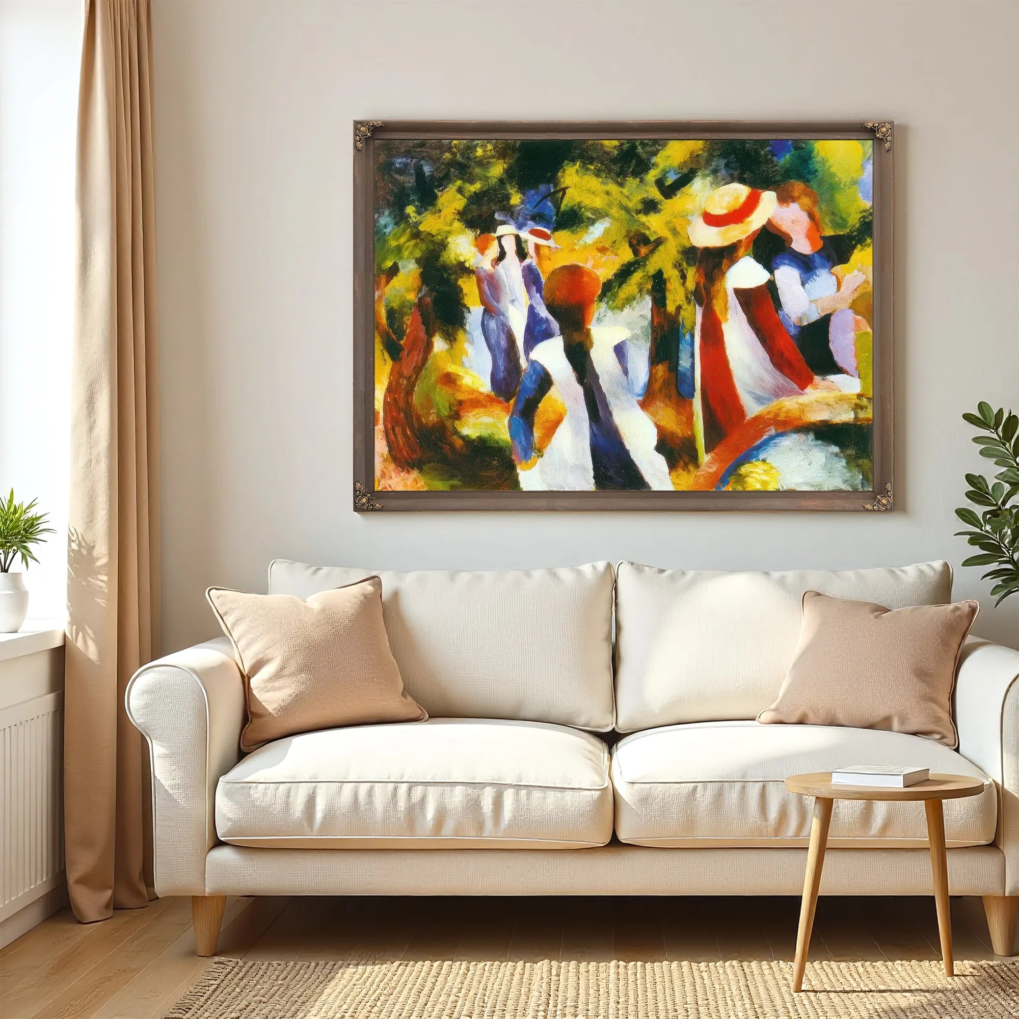 Young Girls Under The Trees By August Macke Fine Art Print