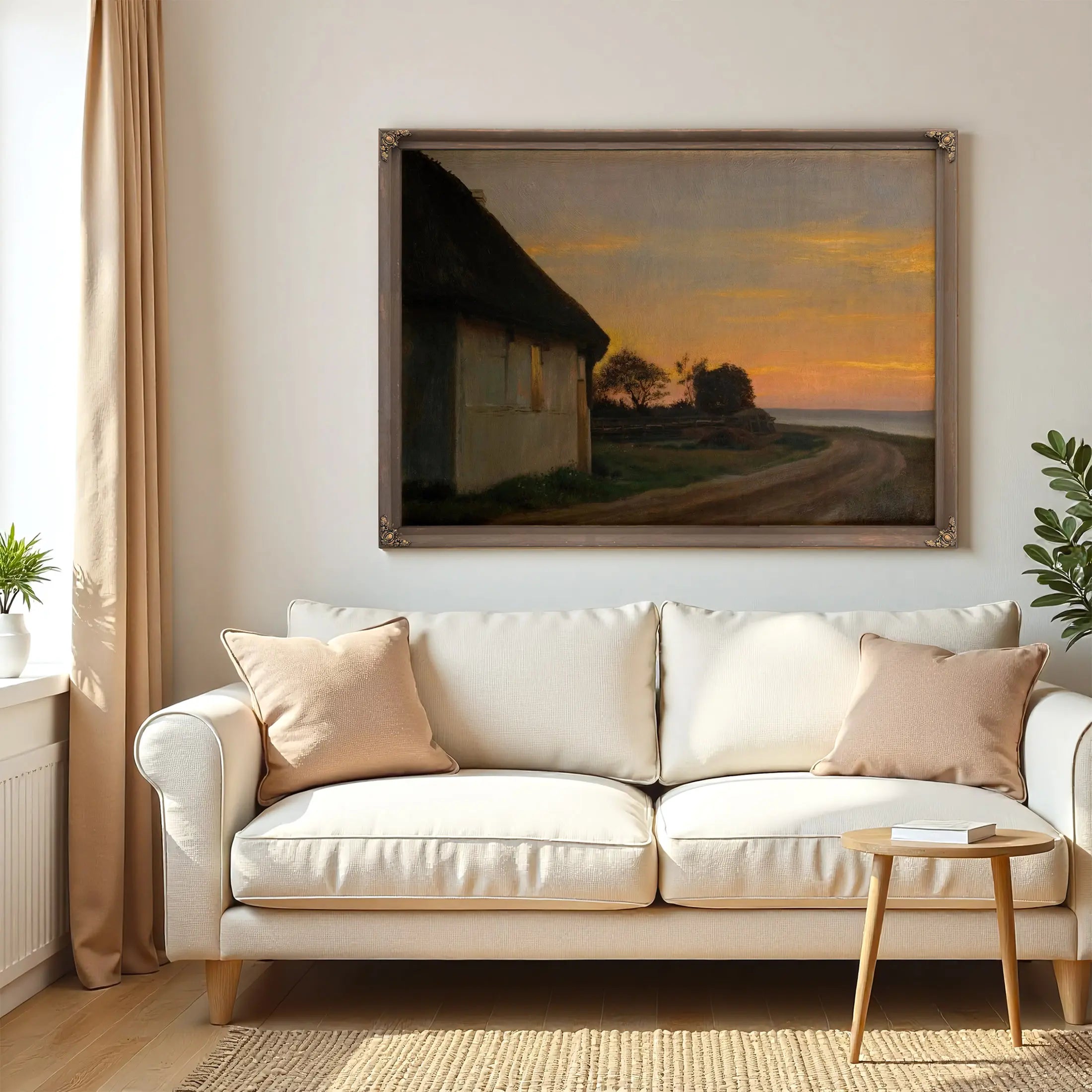 Evening Lanscape With A House And Garden By The Sea Ellekilde by Carl Bloch