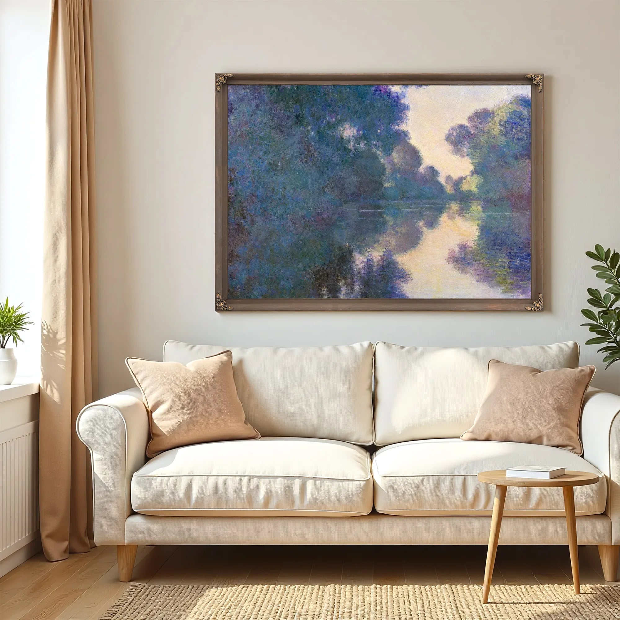 Morning On The Seine Near Giverny By Claude Monet Fine Art Print