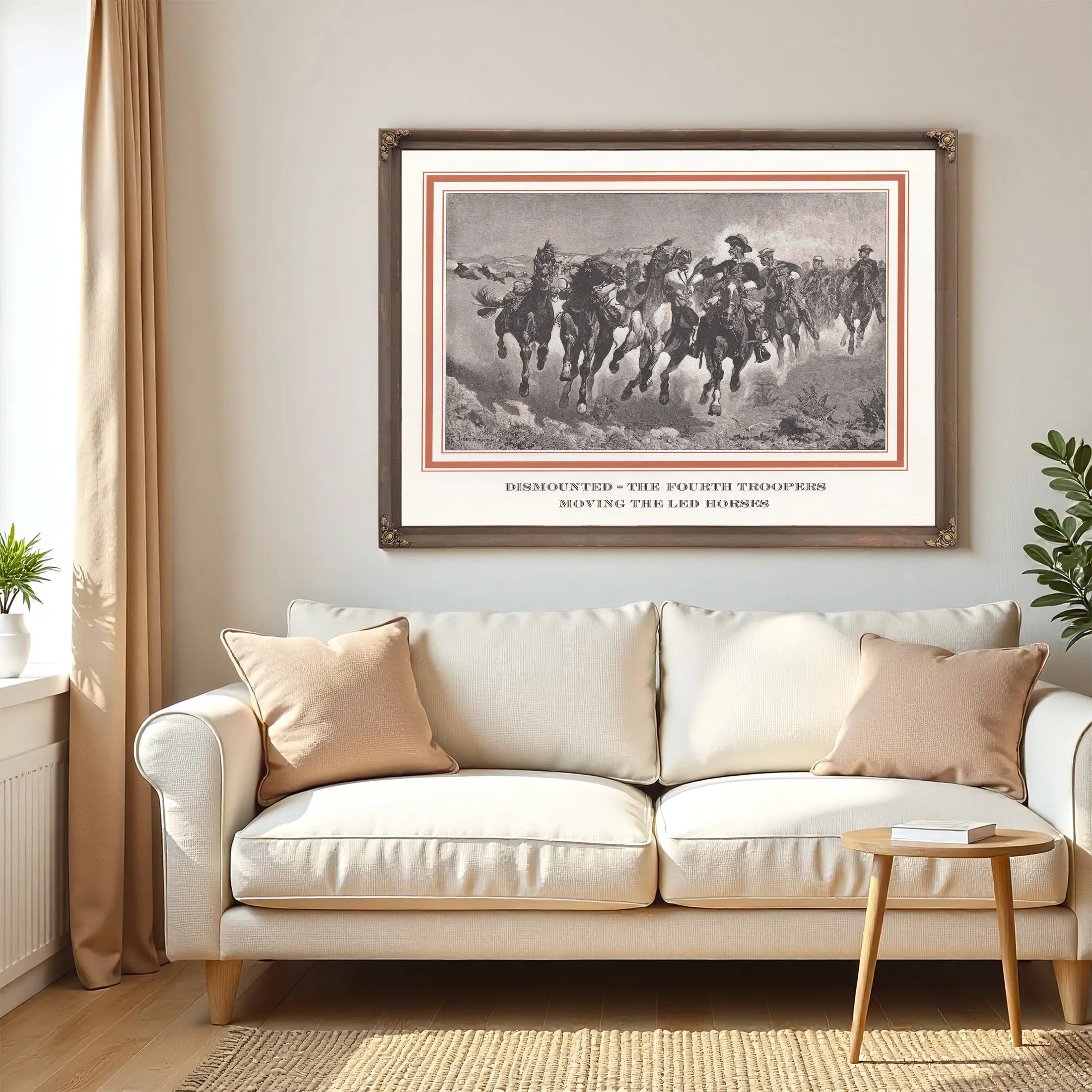 Dismounted The Fourth Troopers Moving The Led Horses by Frederic Remington