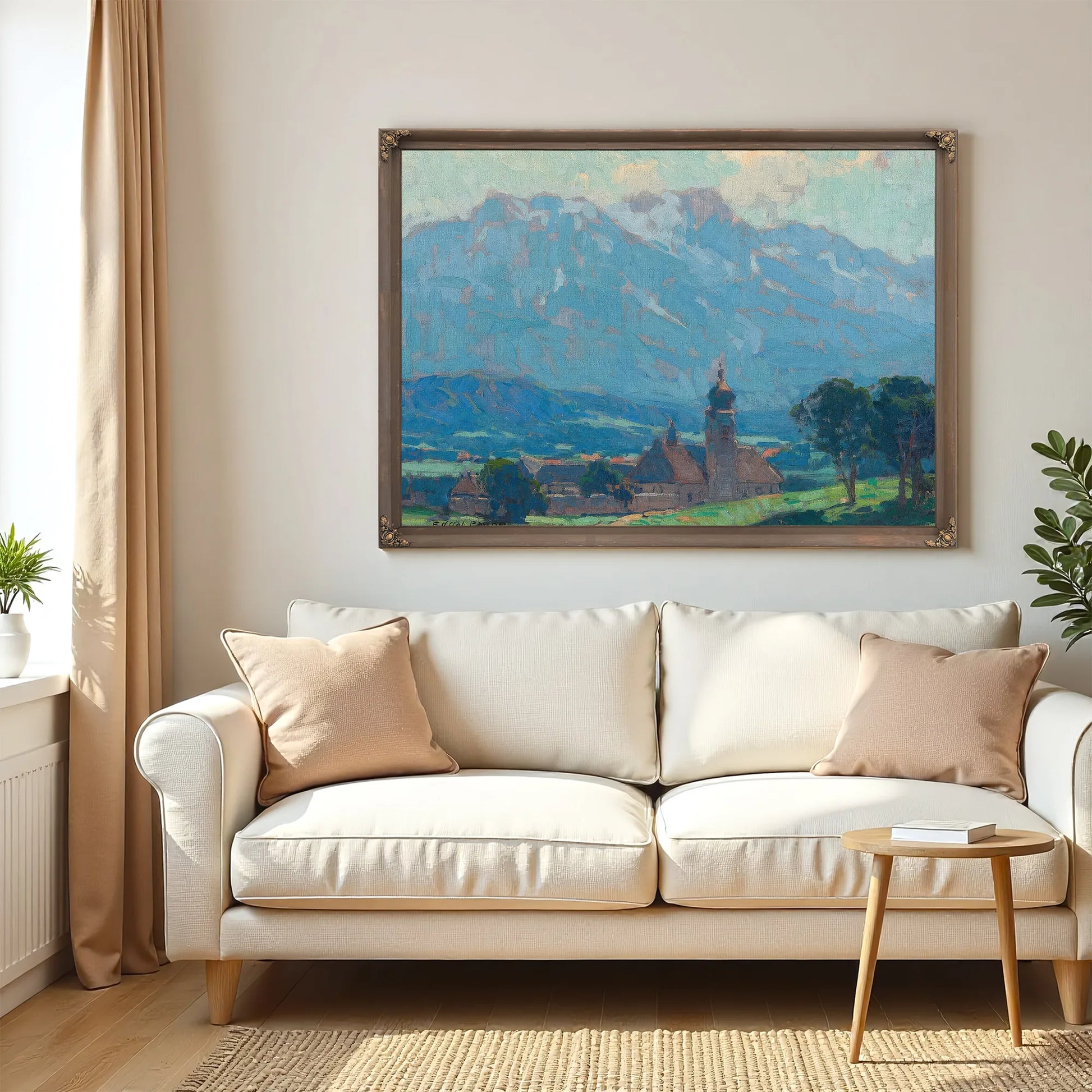 Swiss Village Scene By Edgar Payne Fine Art Print
