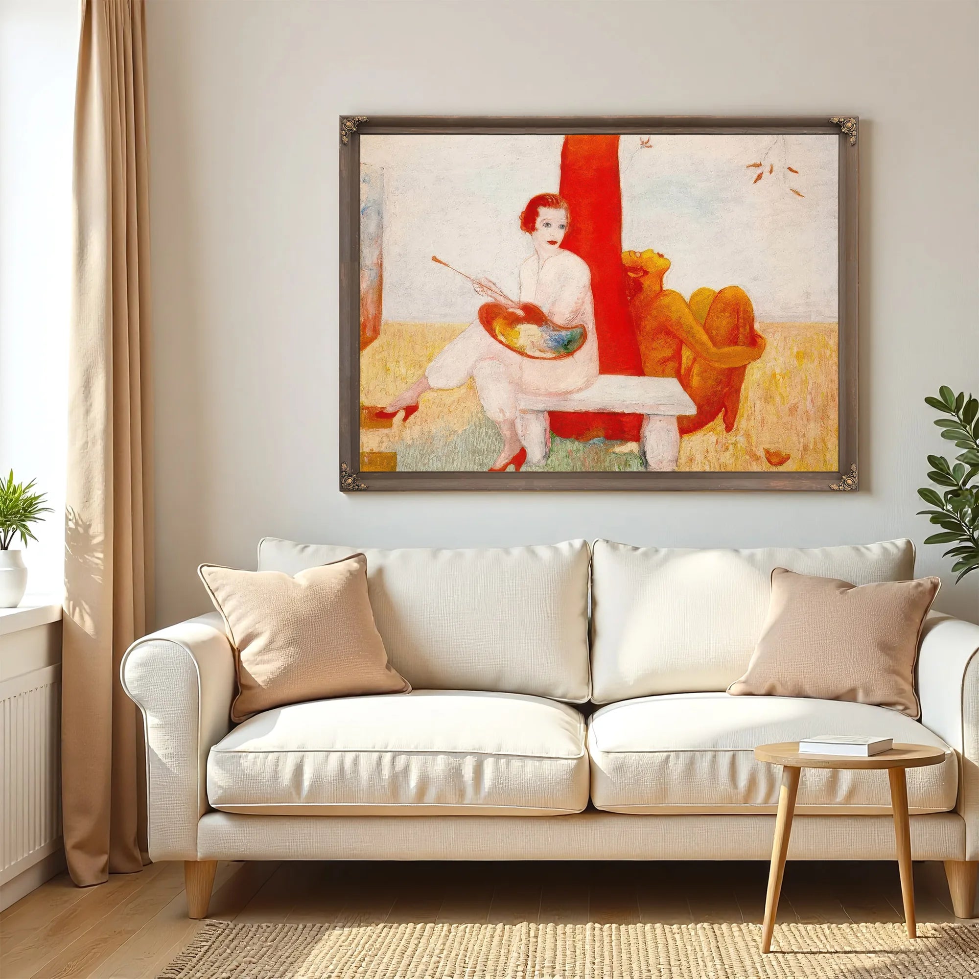 Self Portrait With Palette Painter And Faun By Florine Stettheimer Fine Art Print