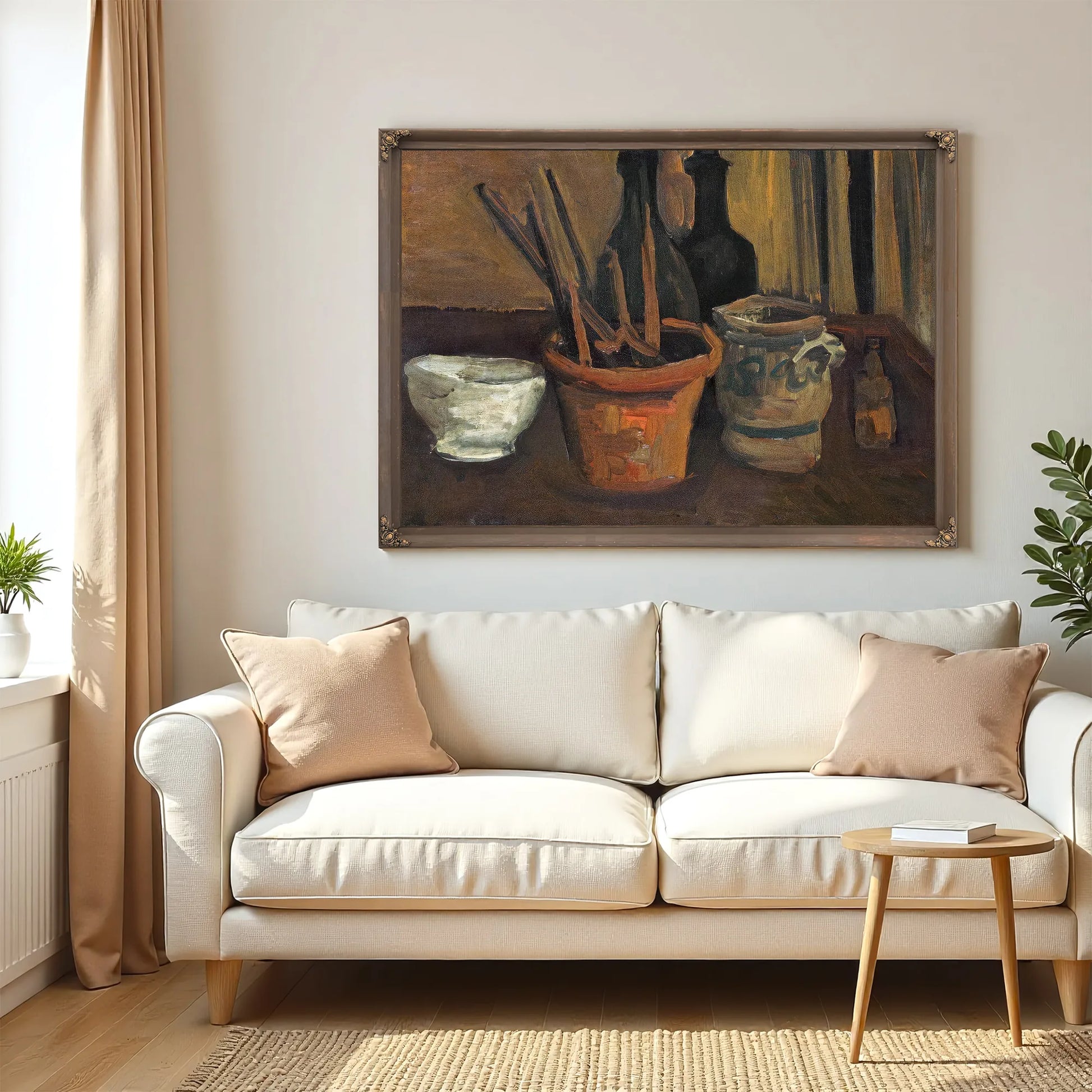 Still Life Of Paintbrushes In A Flowerpot By Vincent Van Gogh Fine Art Print