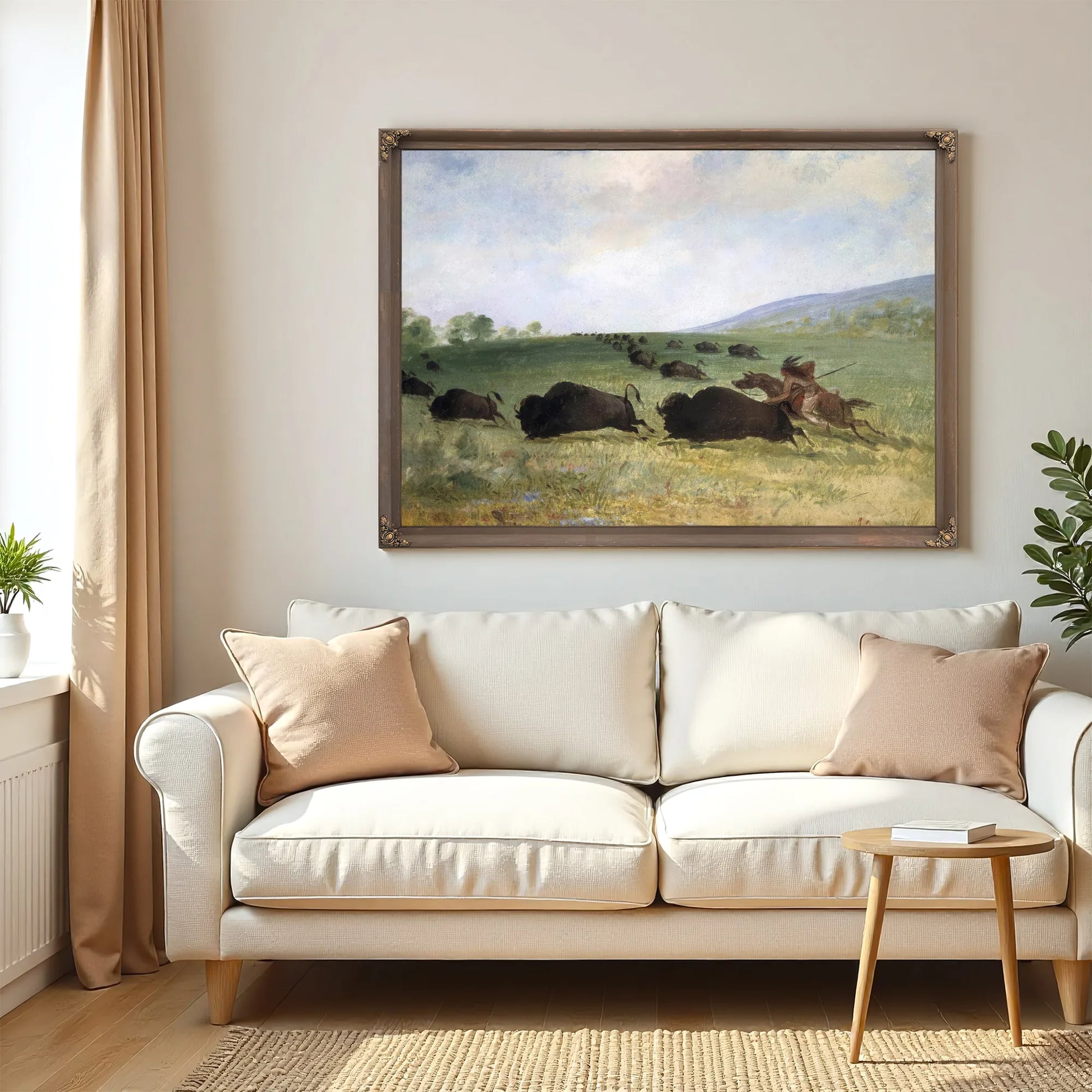 An Osage Indian Lancing A Buffalo By George Catlin Fine Art Print