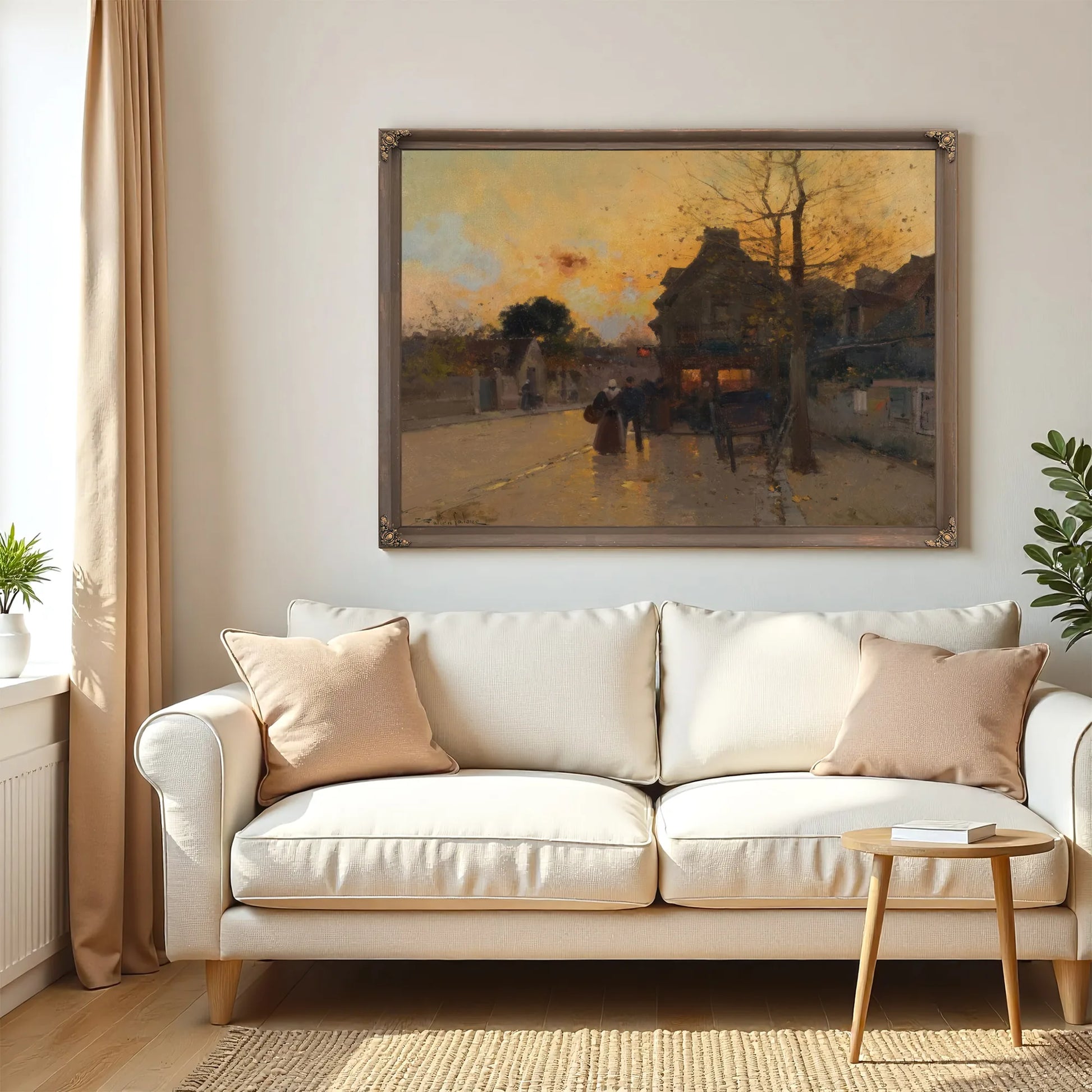 Village Un Soir Dautomne By Eugene Galien Laloue Fine Art Print
