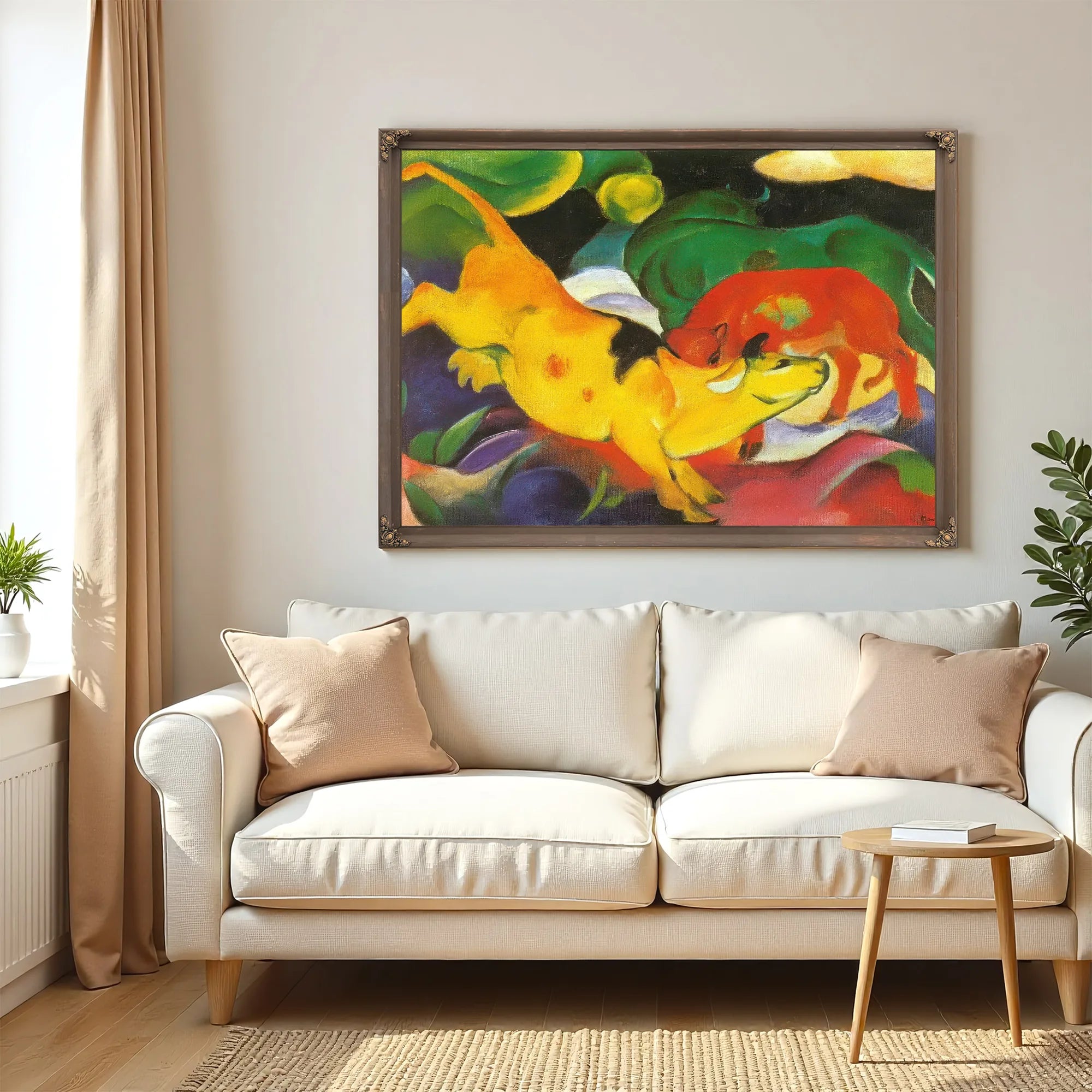 Cows Yellow Red Green By Franz Marc Fine Art Print