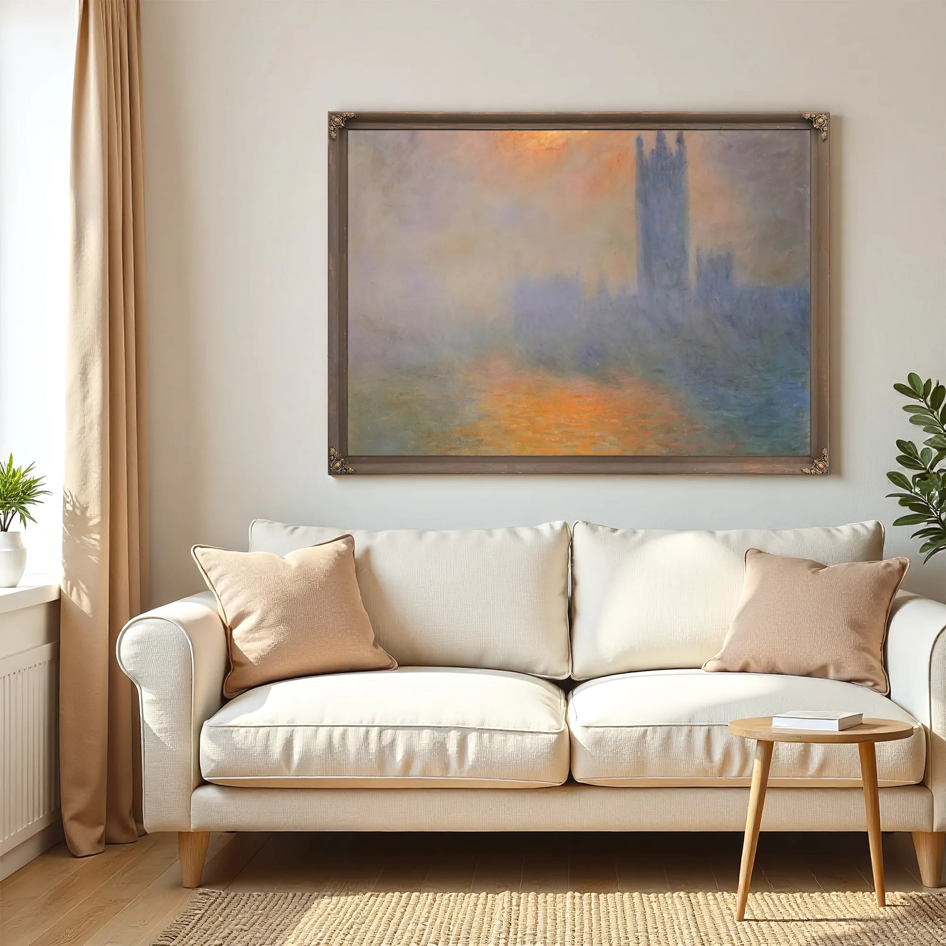 The Houses Of Parliament Effect Of Sunlight In The Fog By Claude Monet Fine Art Print