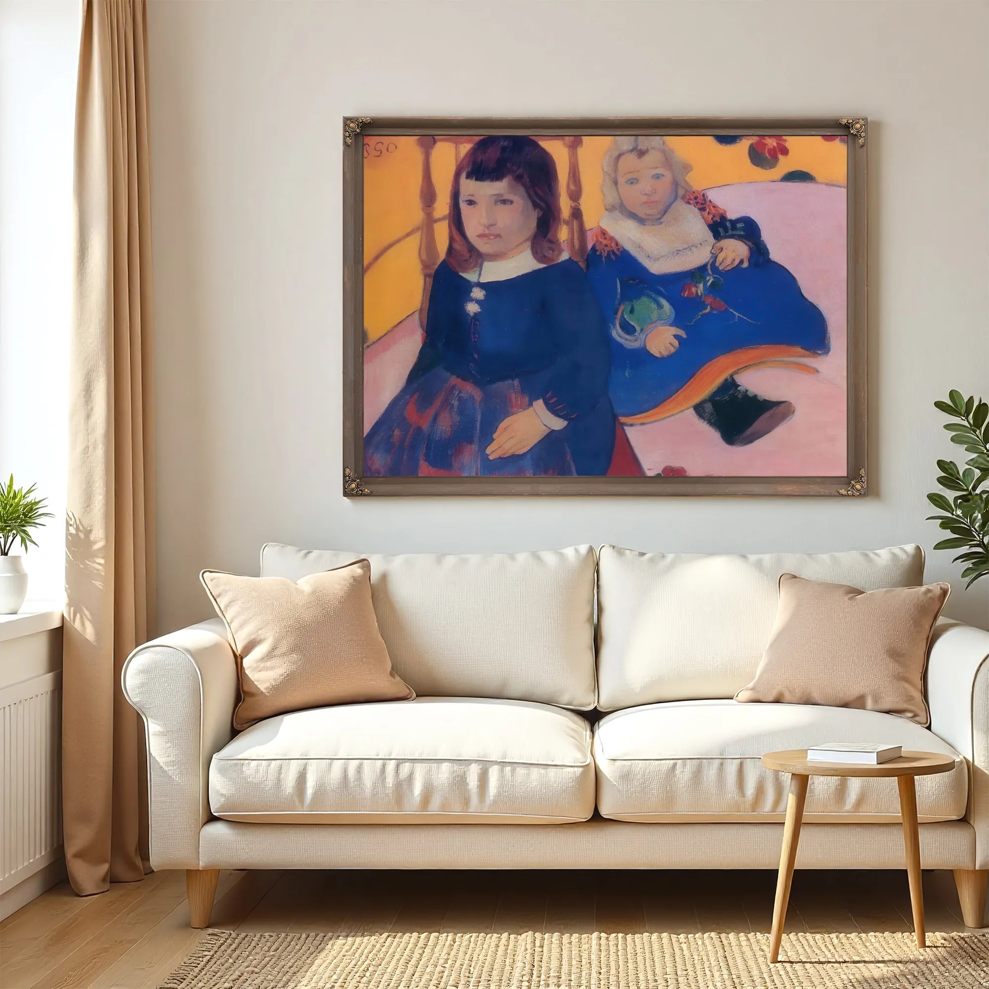 Double Portrait Of Children By Paul Gauguin Fine Art Print