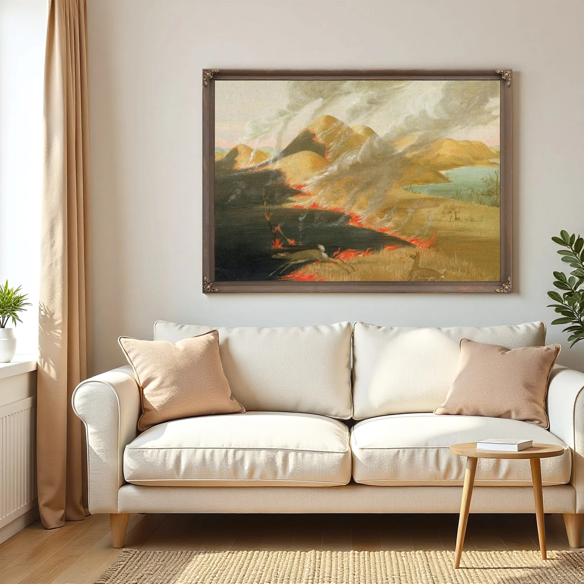 Prairie Bluffs Burning By George Catlin Fine Art Print