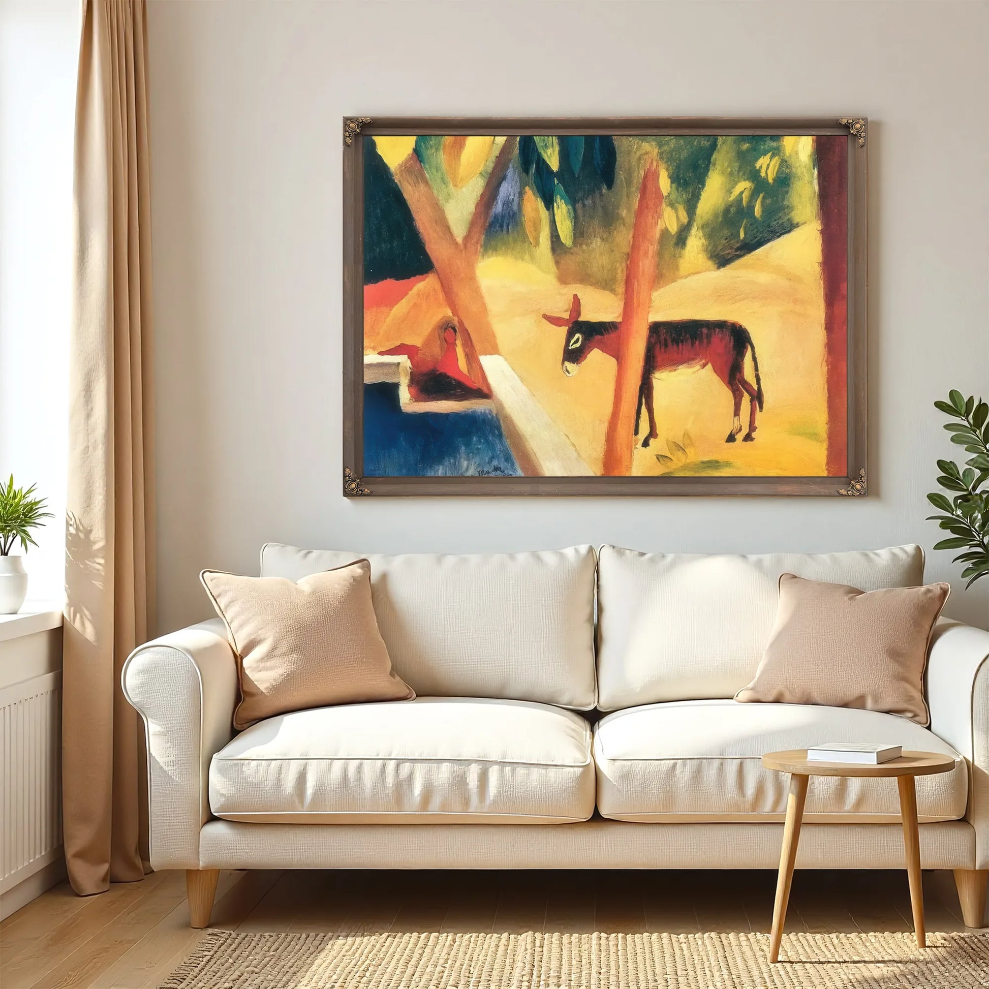 Donkey In A Palm Grove By August Macke Fine Art Print