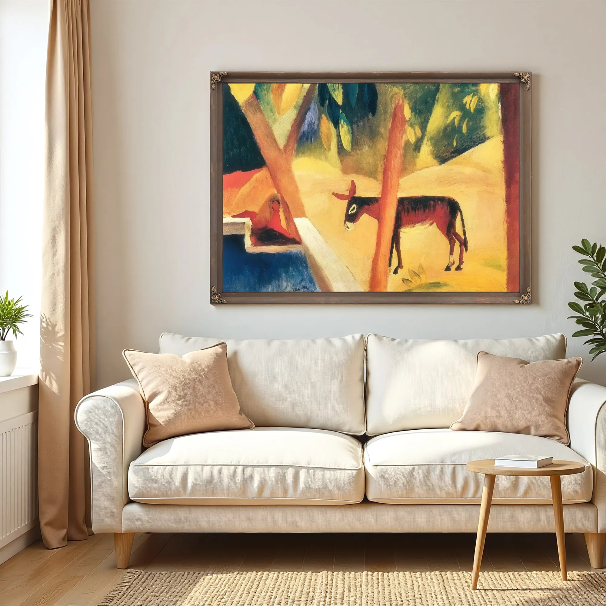 Donkey In A Palm Grove By August Macke Fine Art Print
