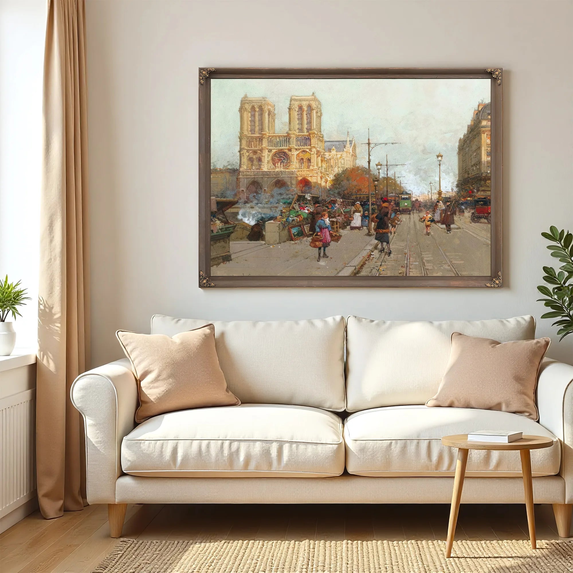 Notre Dame De Paris Vue Du Quai De Montebello By Eugene Galien Laloue Fine Art Print