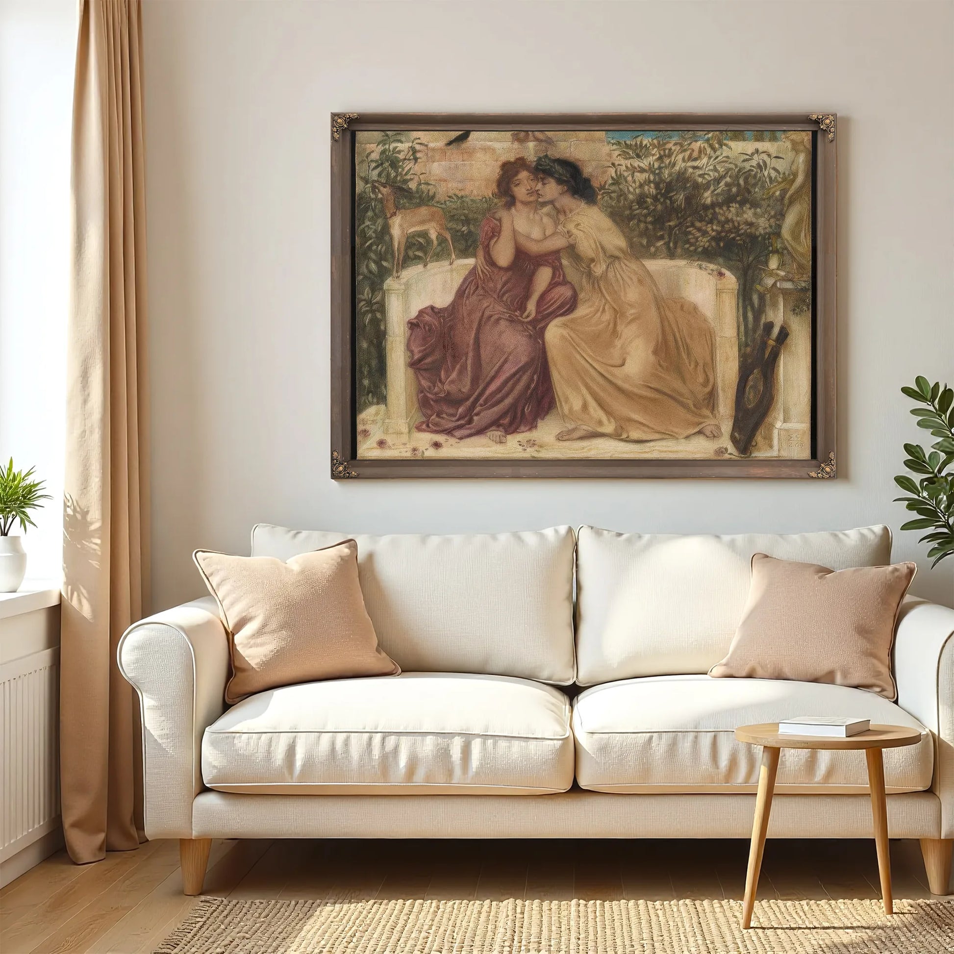 Sappho And Erinna In A Garden At Mytilene 1864 By Simeon Solomon Fine Art Print
